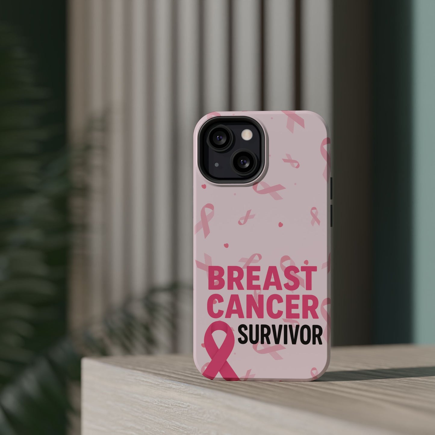 Breast Cancer Survivor Magnetic Phone Case, Impact-Resistant, Pink Ribbon for Iphone