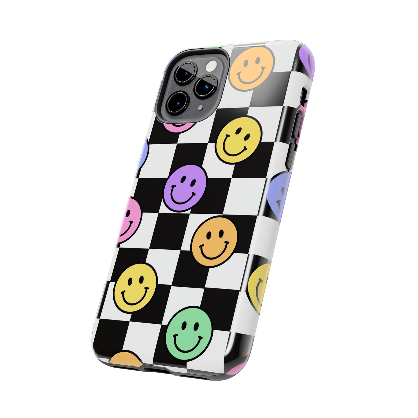Colorful Smiley Face Phone Case, Durable Phone Cover, Fun Tech Accessories, Great for Gifts, Birthday, Holiday