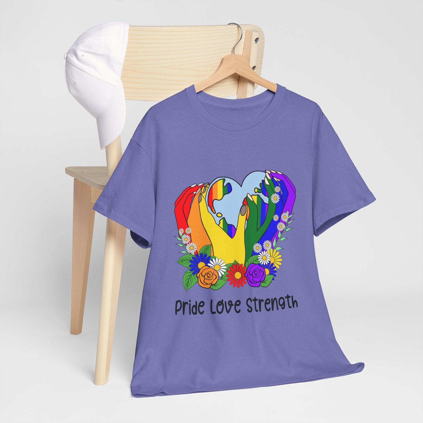 Pride Love Strength Unisex Cotton Tee - Celebrate Diversity and Unity