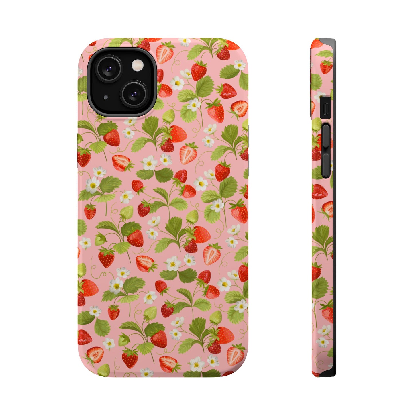 Strawberry Pattern Magnetic Phone Case, Fruit Lover’s Accessory, Cute Gift, Summer Vibe, Phone Protection
