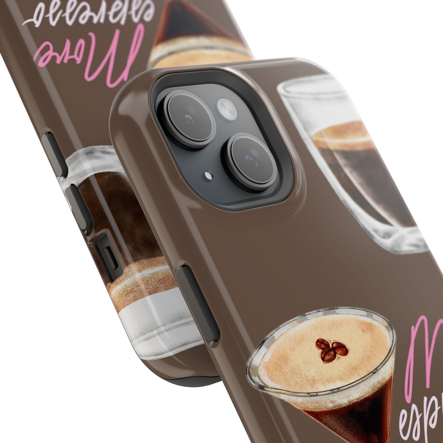Coffee Quote MAGNETIC Tough Cases, More Espresso Less Depresso Cute Coffee Lover Gifts