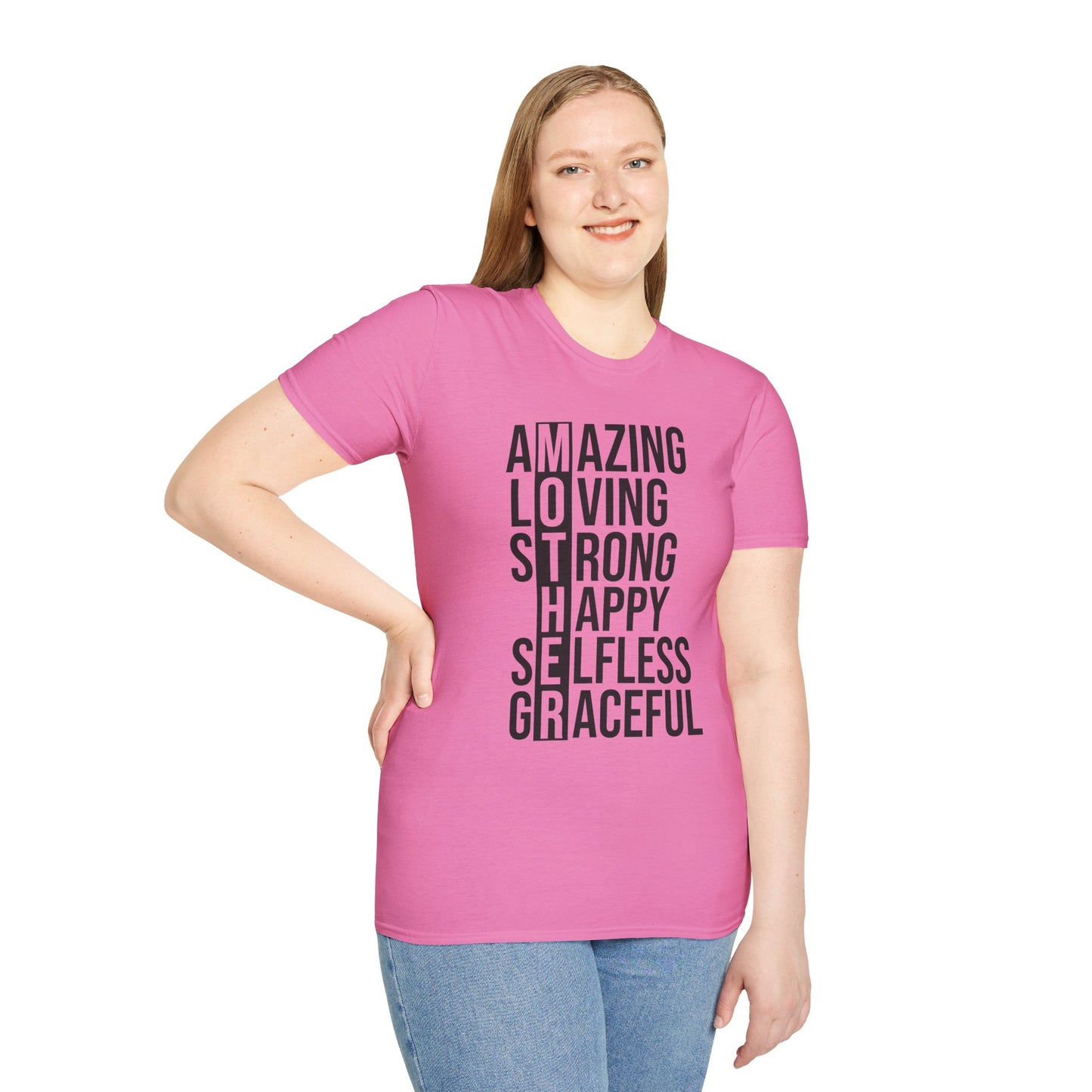 Affirmation T-Shirt - Inspirational Amazing Loving Strong Happy Selfless Graceful-MOTHER