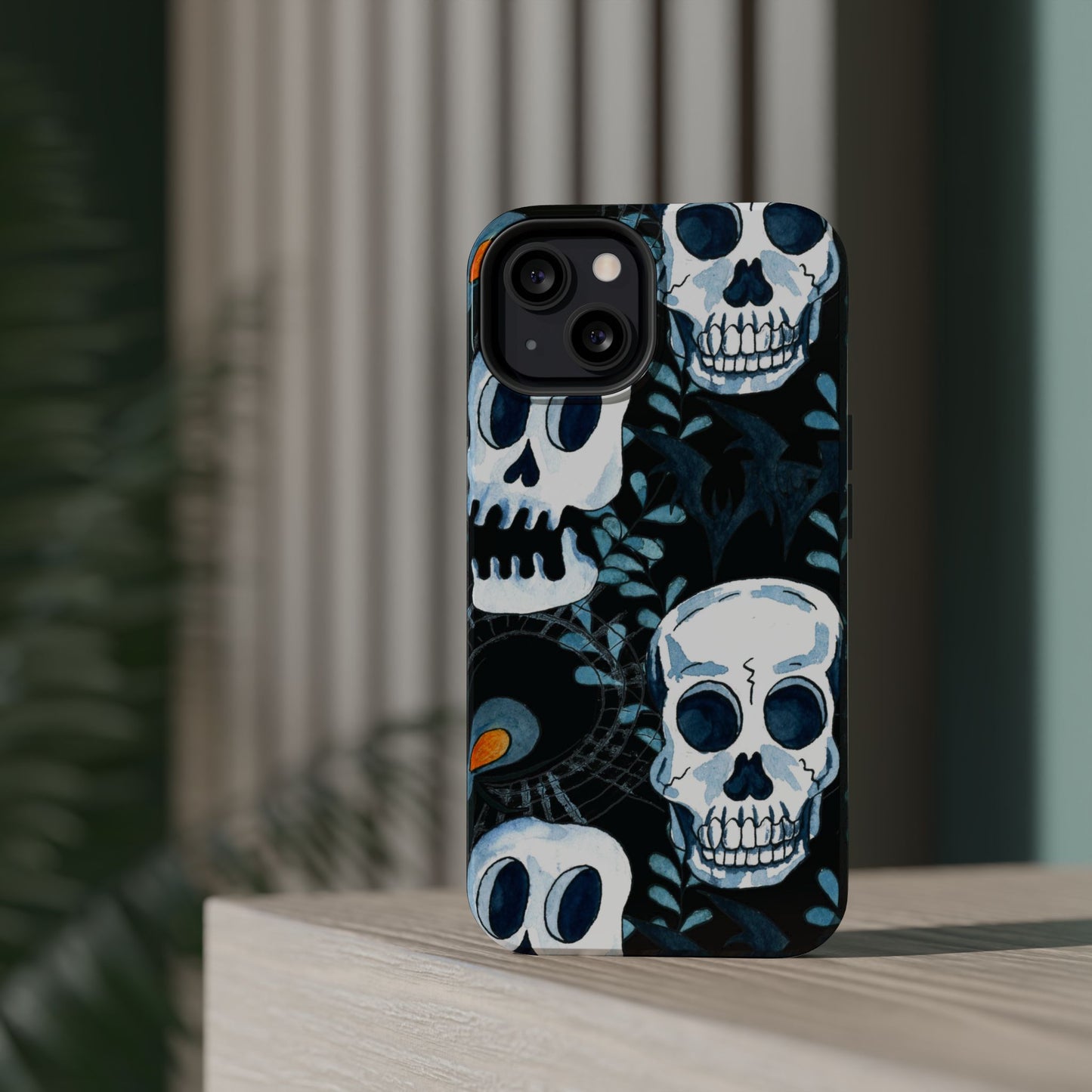 Phone Case - Skull Magnetic Impact-Resistant Case - Halloween - FREE Shipping for Iphone