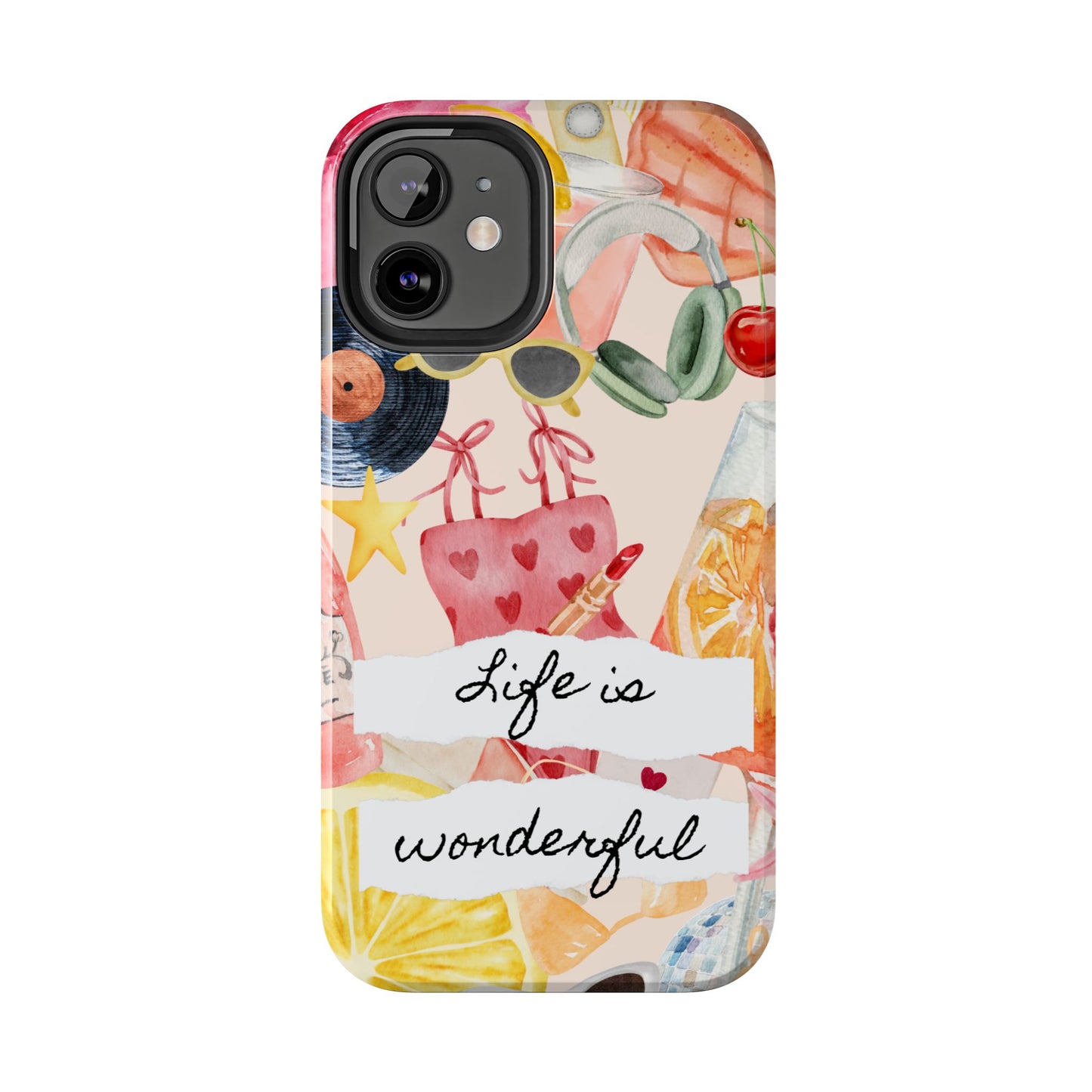 Life is Wonderful, Stylish Phone Cover, Cute Phone Accessory, Gift for Her, Summer Vibe Phone Case