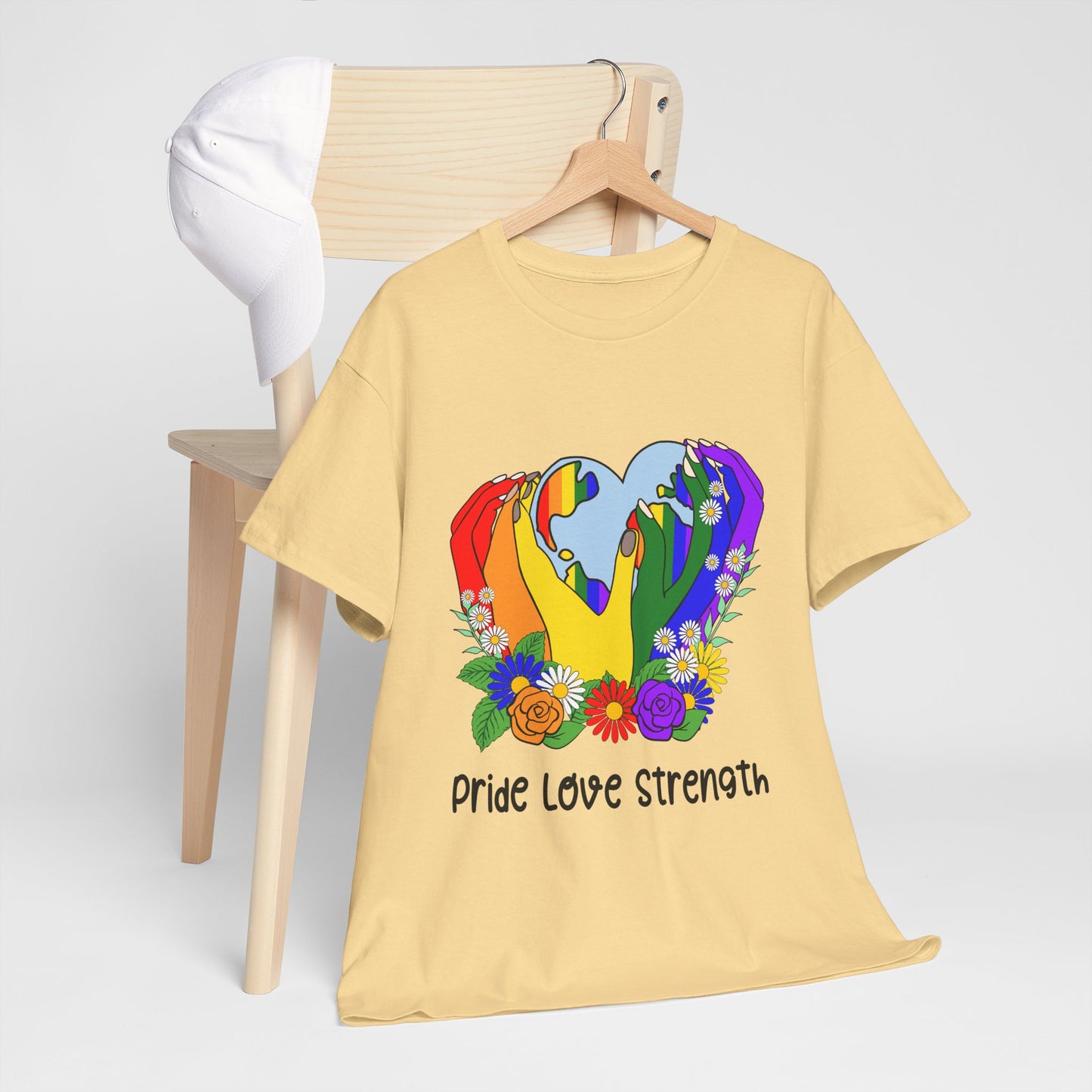Pride Love Strength Unisex Cotton Tee - Celebrate Diversity and Unity