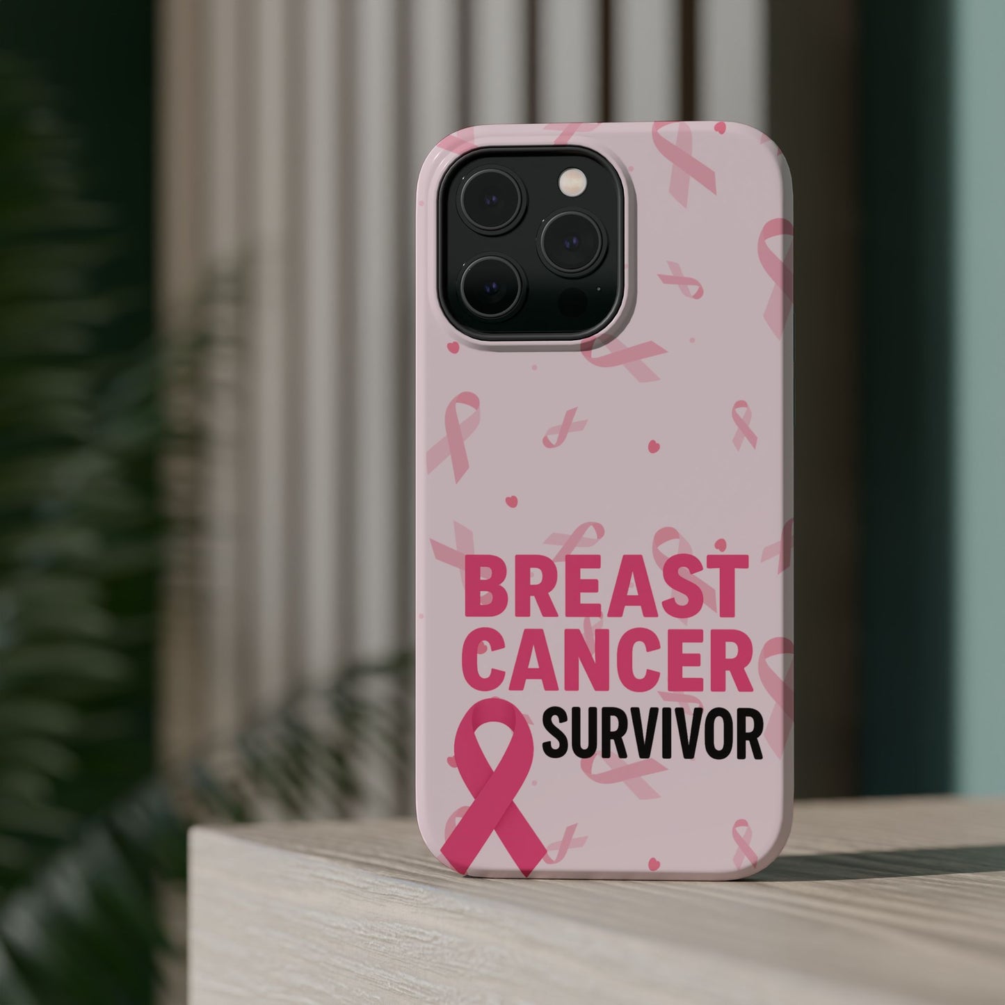Breast Cancer Survivor Magnetic Phone Case, Impact-Resistant, Pink Ribbon for Iphone