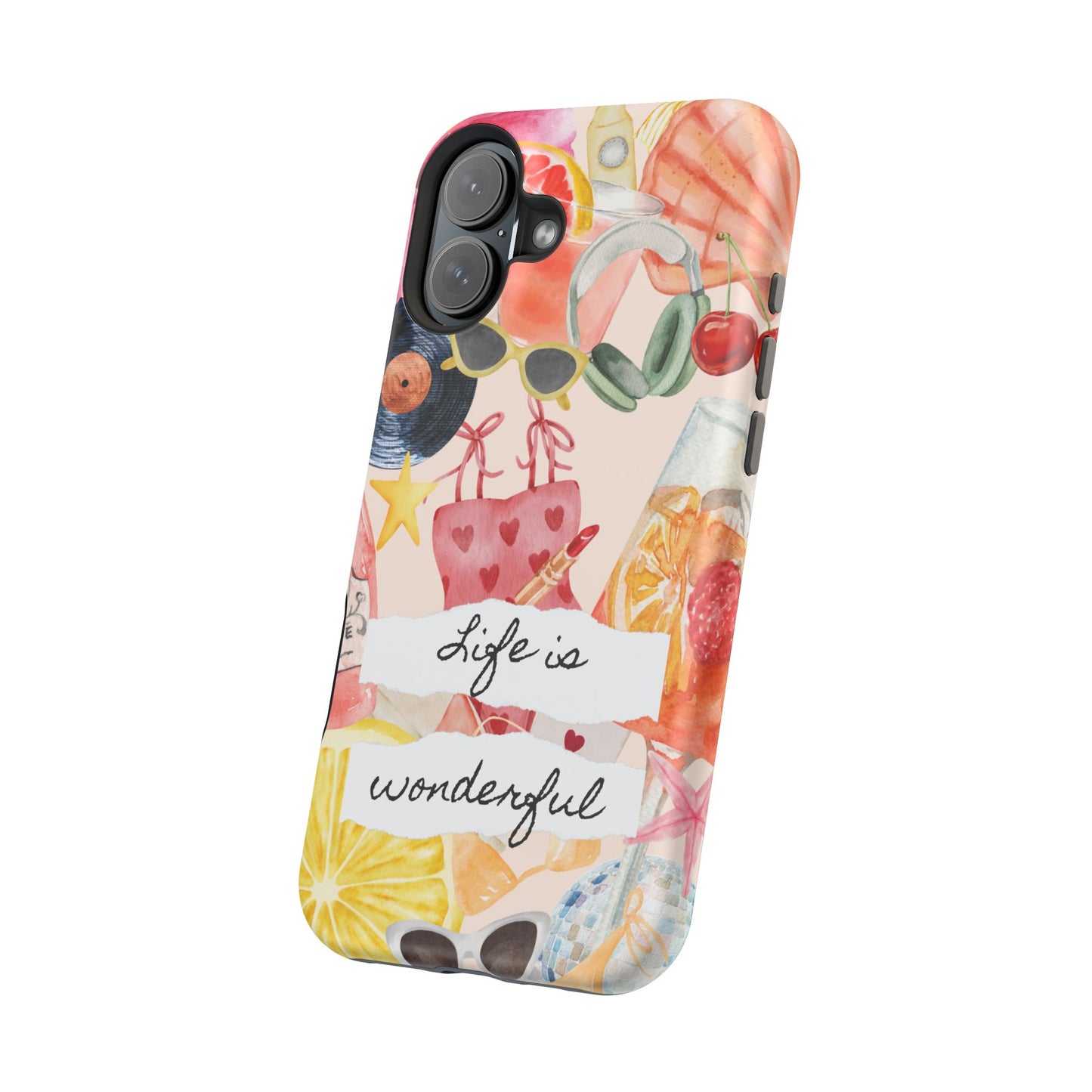 Life is Wonderful, Stylish Phone Cover, Cute Phone Accessory, Gift for Her, Summer Vibe Phone Case