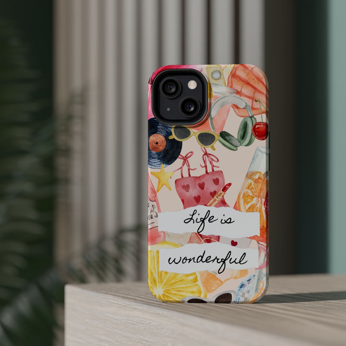 Life is Wonderful, Stylish Phone Cover, Cute Phone Accessory, Gift for Her, Summer Vibe Phone Case