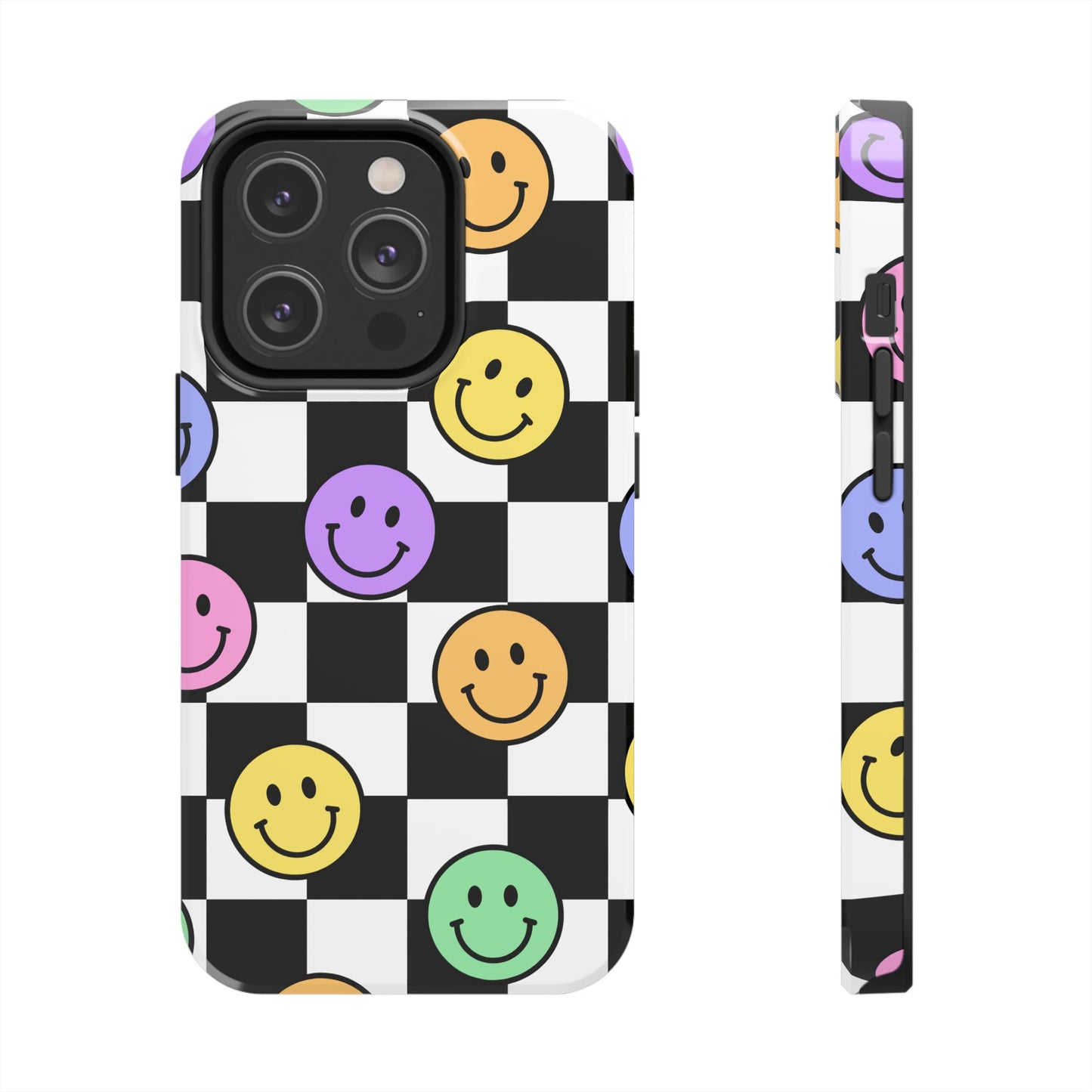 Colorful Smiley Face Phone Case, Durable Phone Cover, Fun Tech Accessories, Great for Gifts, Birthday, Holiday