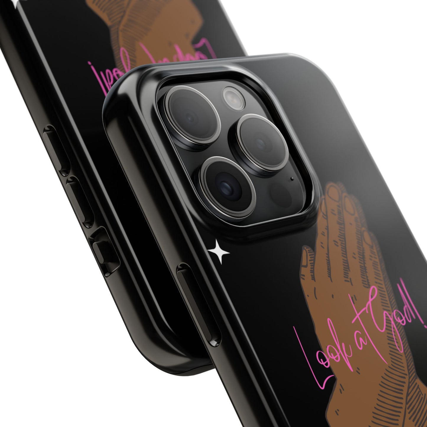 Phone Cases - 'Look at God' Praying Hands Religious Design Tough Case for iPhone