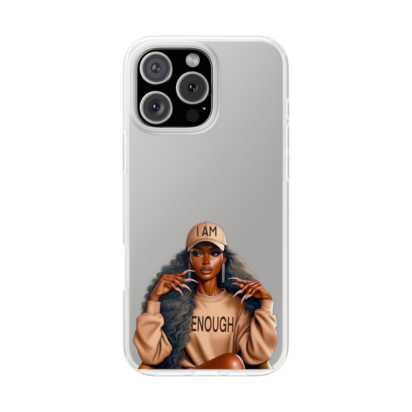 Empowerment Flexi Case | 'I AM ENOUGH' Design | Stylish Phone Cover for Confident Women