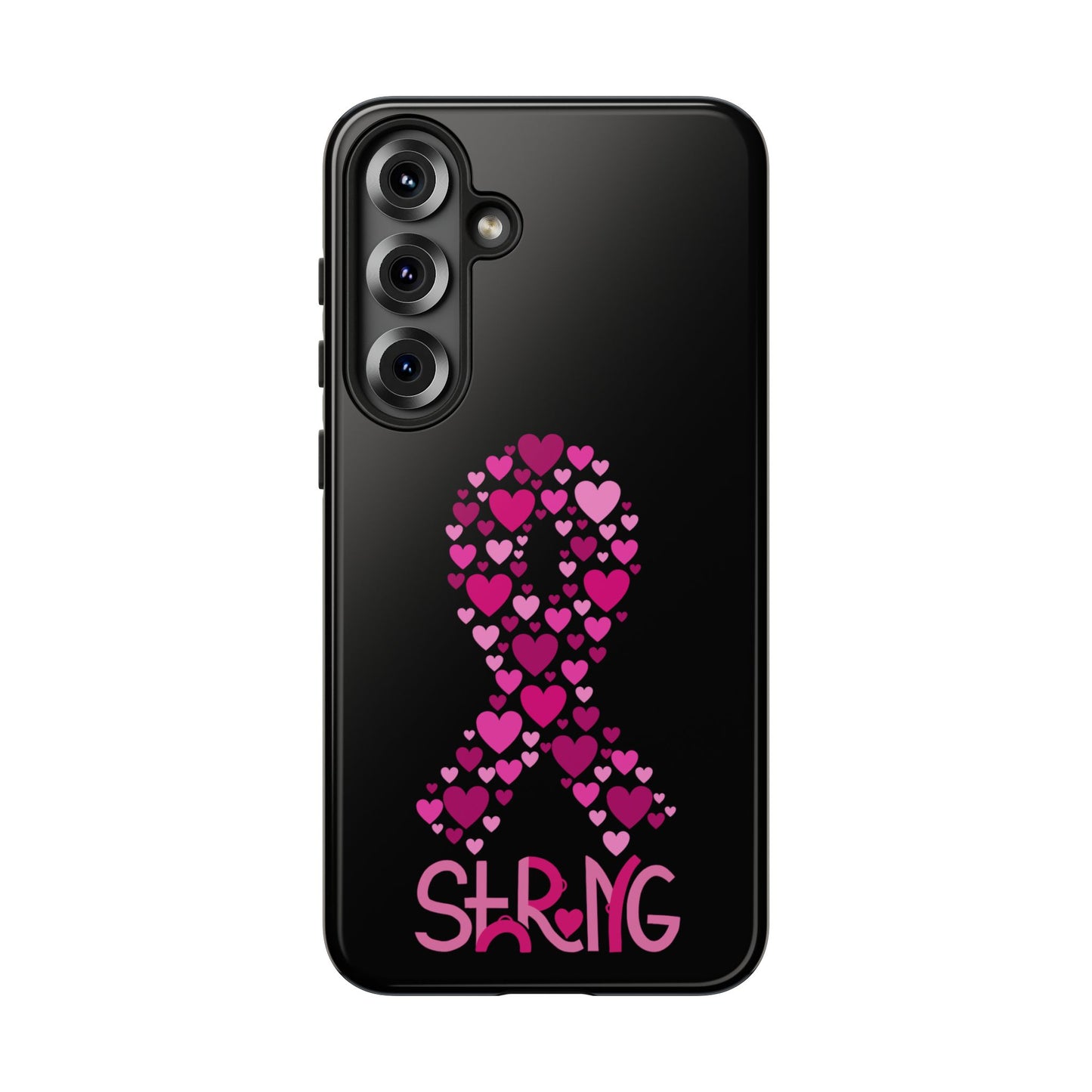 Pink Ribbon Phone Case - Strong Heart Design, Cancer Awareness, Gift for Supporters for Samsung