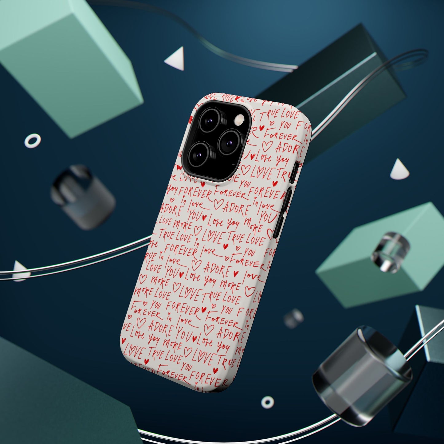 Love Hearts MAGNETIC Tough Case for iPhone, Cute Heart Design, Adore You Case, True Love Protection
