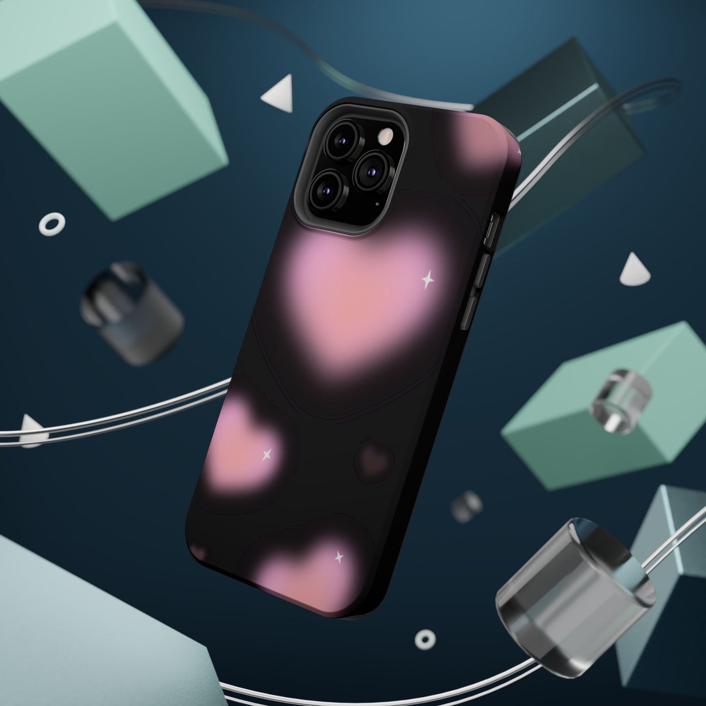 Romantic Pink Heart Pattern MAGNETIC Phone Case