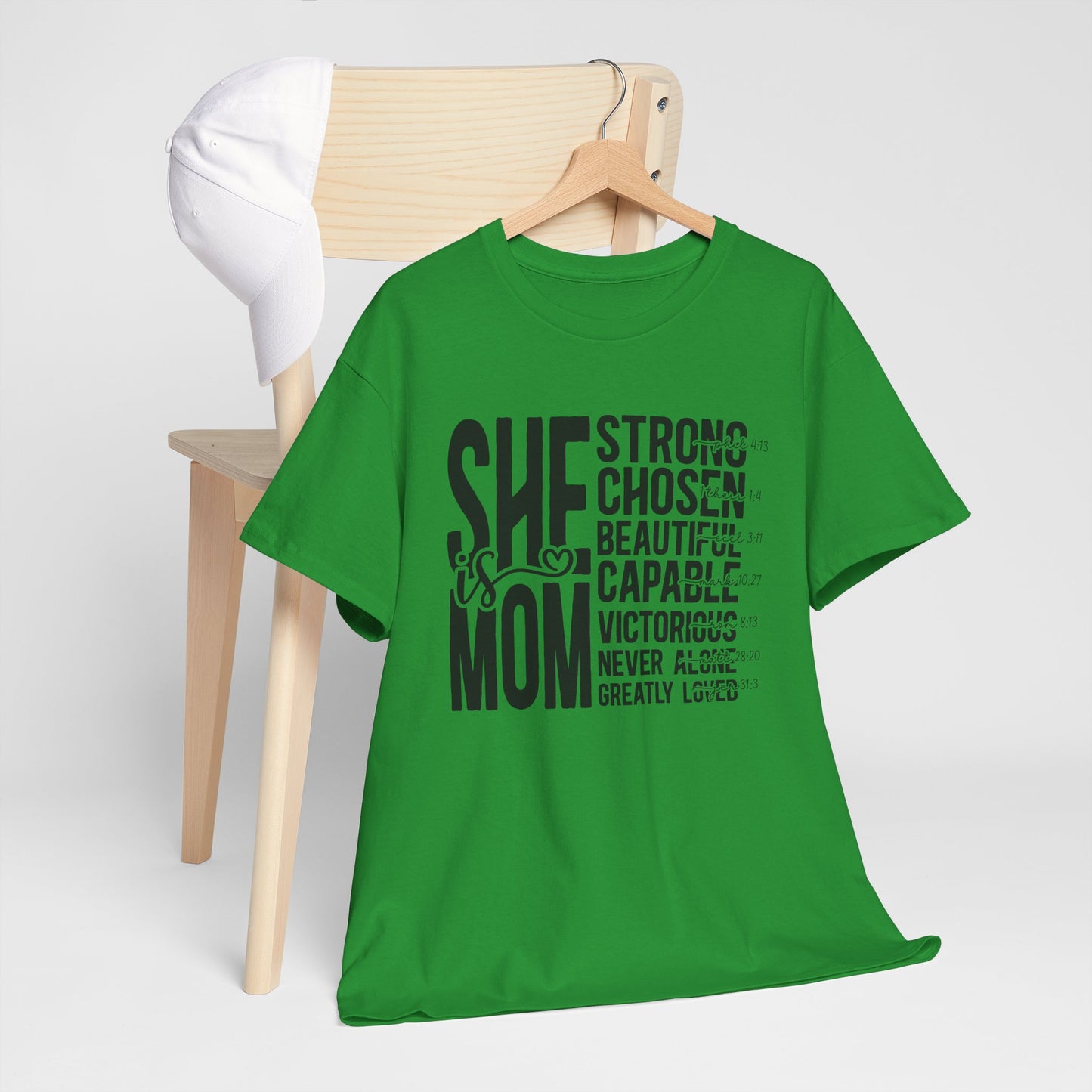 Empowering Mom T-Shirt - Strong, Chosen, Beautiful, Capable Design