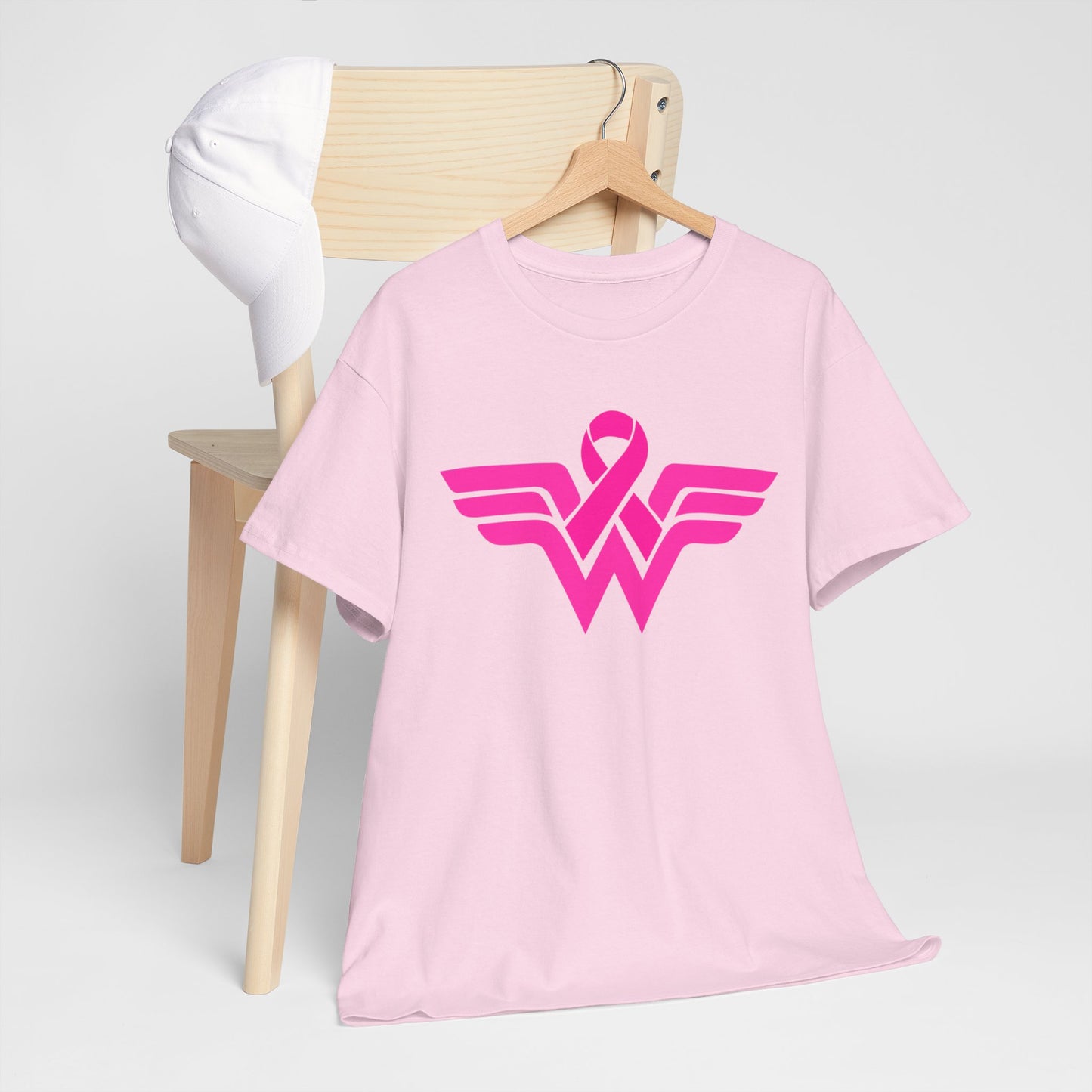 Empowerment Unisex Heavy Cotton Tee - Pink Wings & Ribbon Design