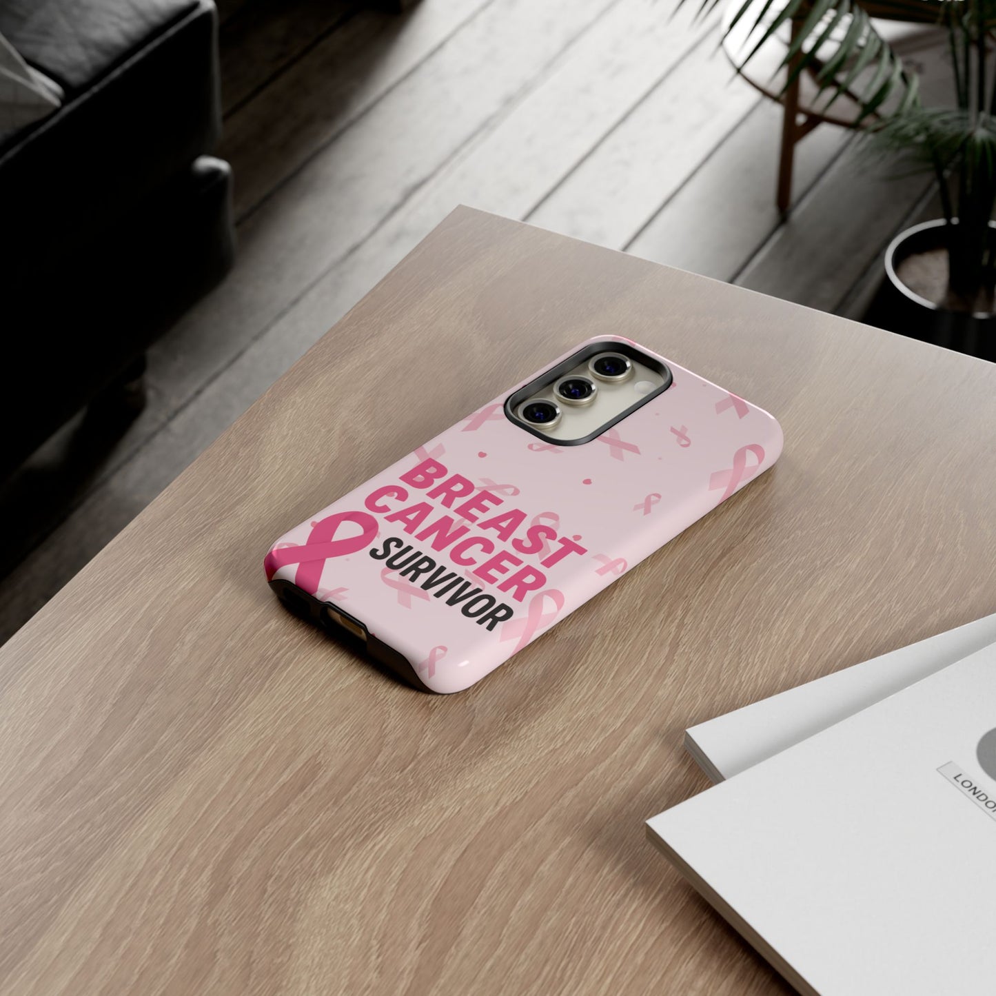 Breast Cancer Survivor Phone Case, Cancer Awareness, Pink Ribbon Design, Tough Cases for Samsung
