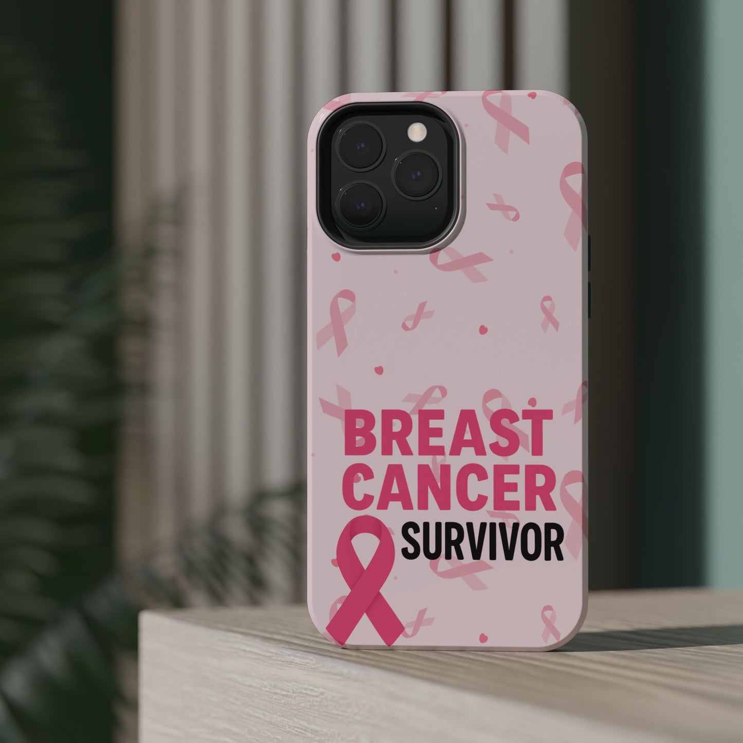 Breast Cancer Survivor Magnetic Phone Case, Impact-Resistant, Pink Ribbon for Iphone