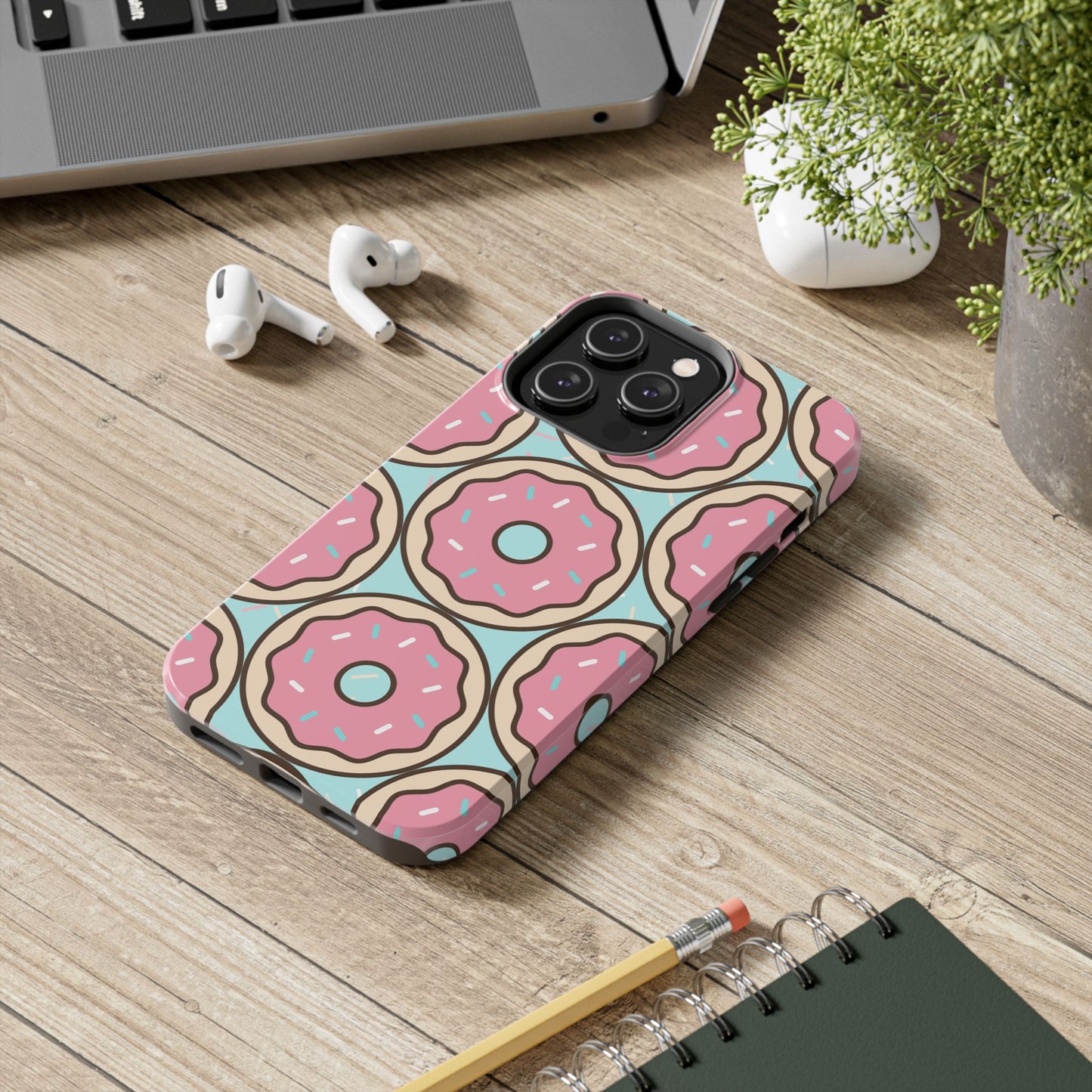 Cute Donut Pattern Tough Phone Case