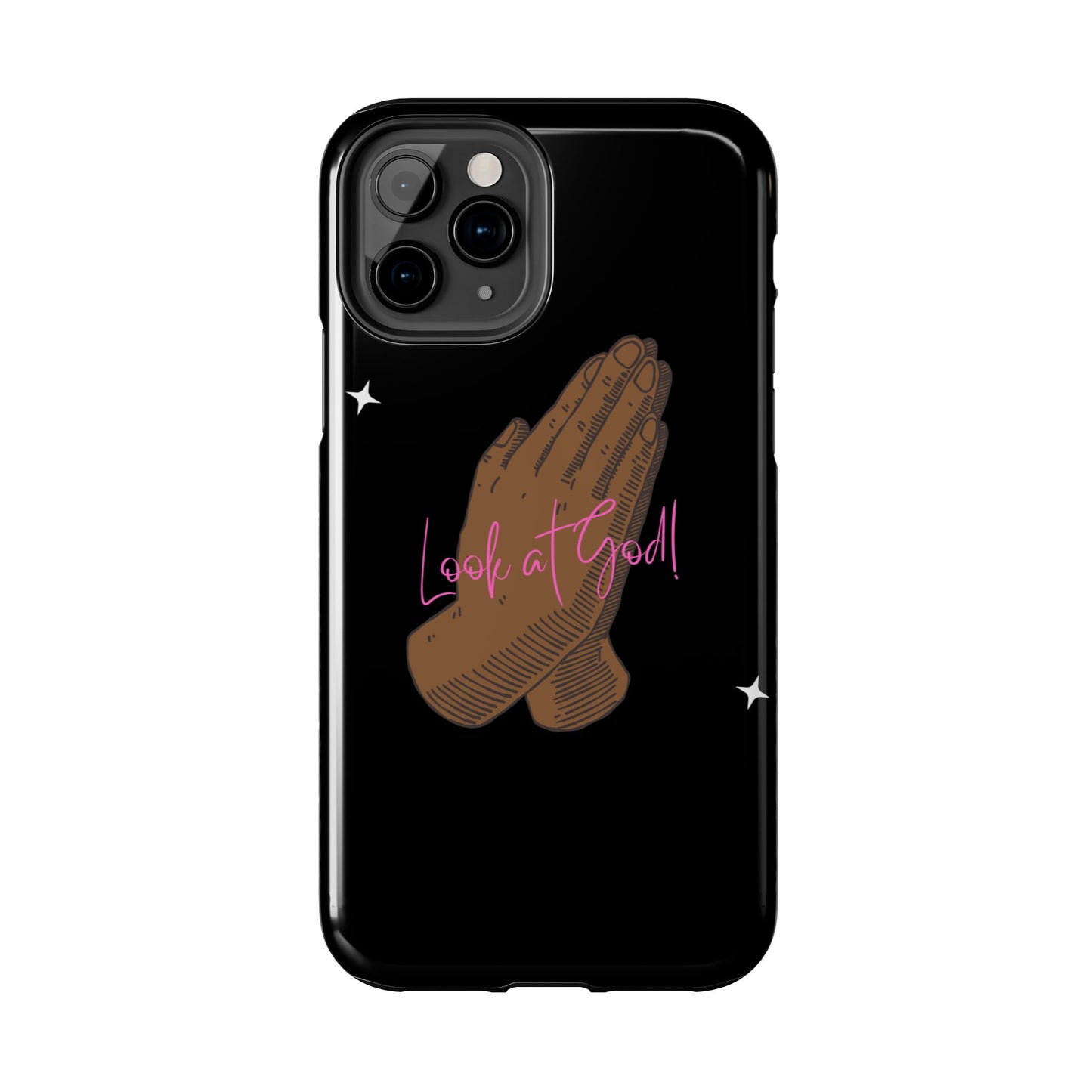 Phone Cases - 'Look at God' Praying Hands Religious Design Tough Case for iPhone