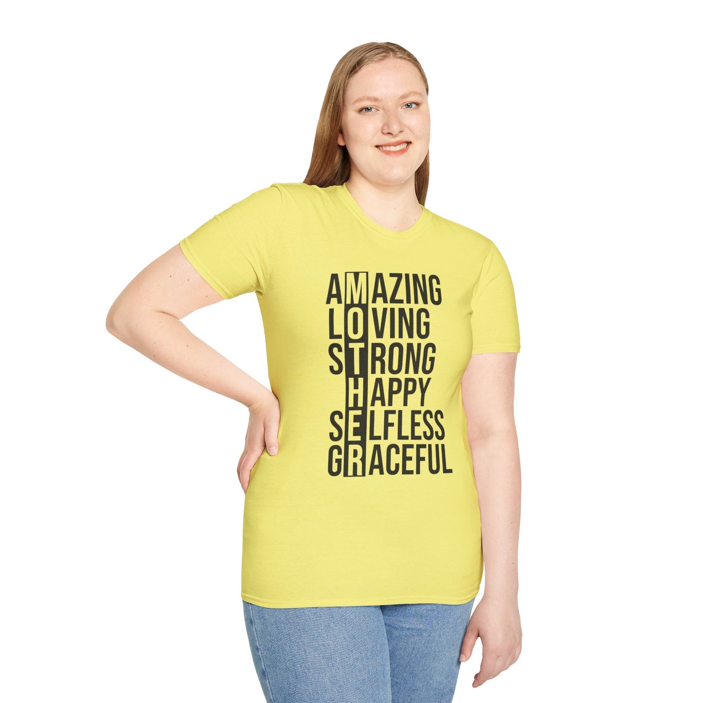 Affirmation T-Shirt - Inspirational Amazing Loving Strong Happy Selfless Graceful-MOTHER