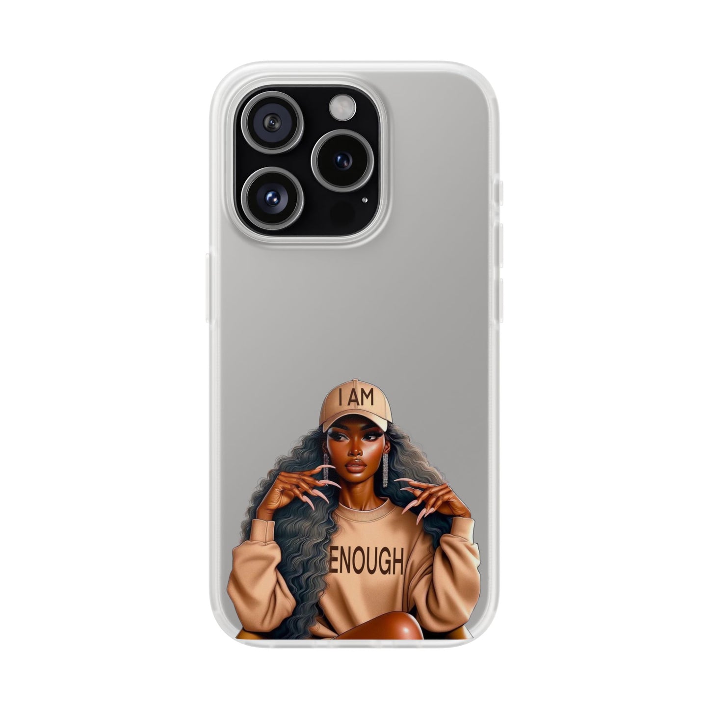 Empowerment Flexi Case | 'I AM ENOUGH' Design | Stylish Phone Cover for Confident Women