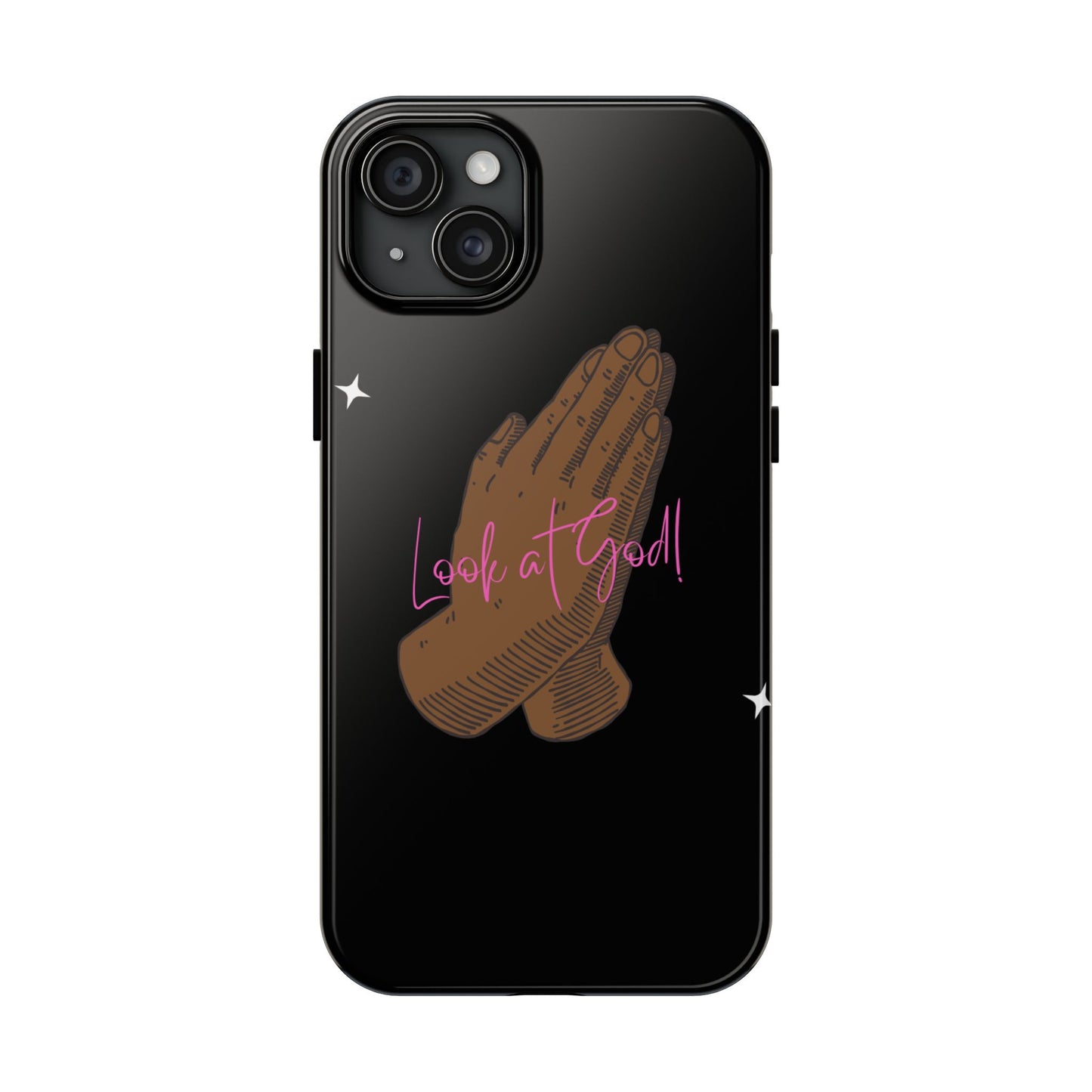 Phone Cases - 'Look at God' Praying Hands Religious Design Tough Case for iPhone