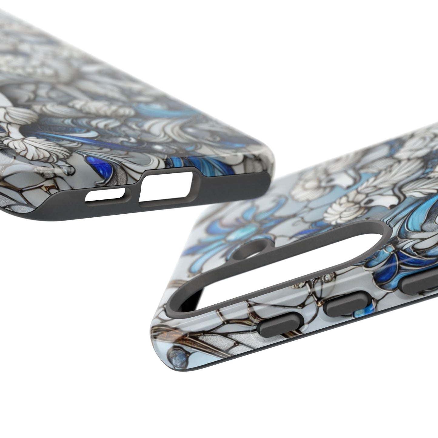 Phone Case - Elegant Blue and White Poodle Art for Samsung Phone