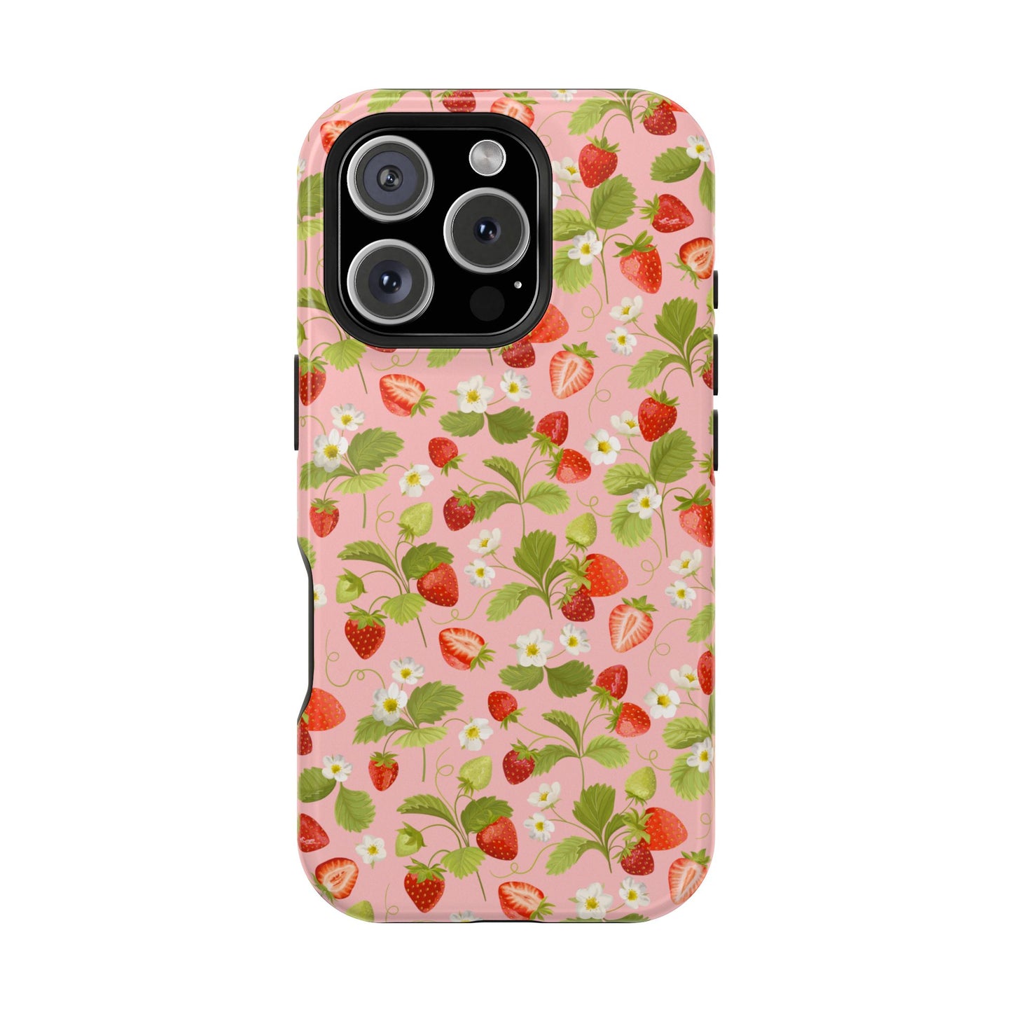 Strawberry Pattern Magnetic Phone Case, Fruit Lover’s Accessory, Cute Gift, Summer Vibe, Phone Protection