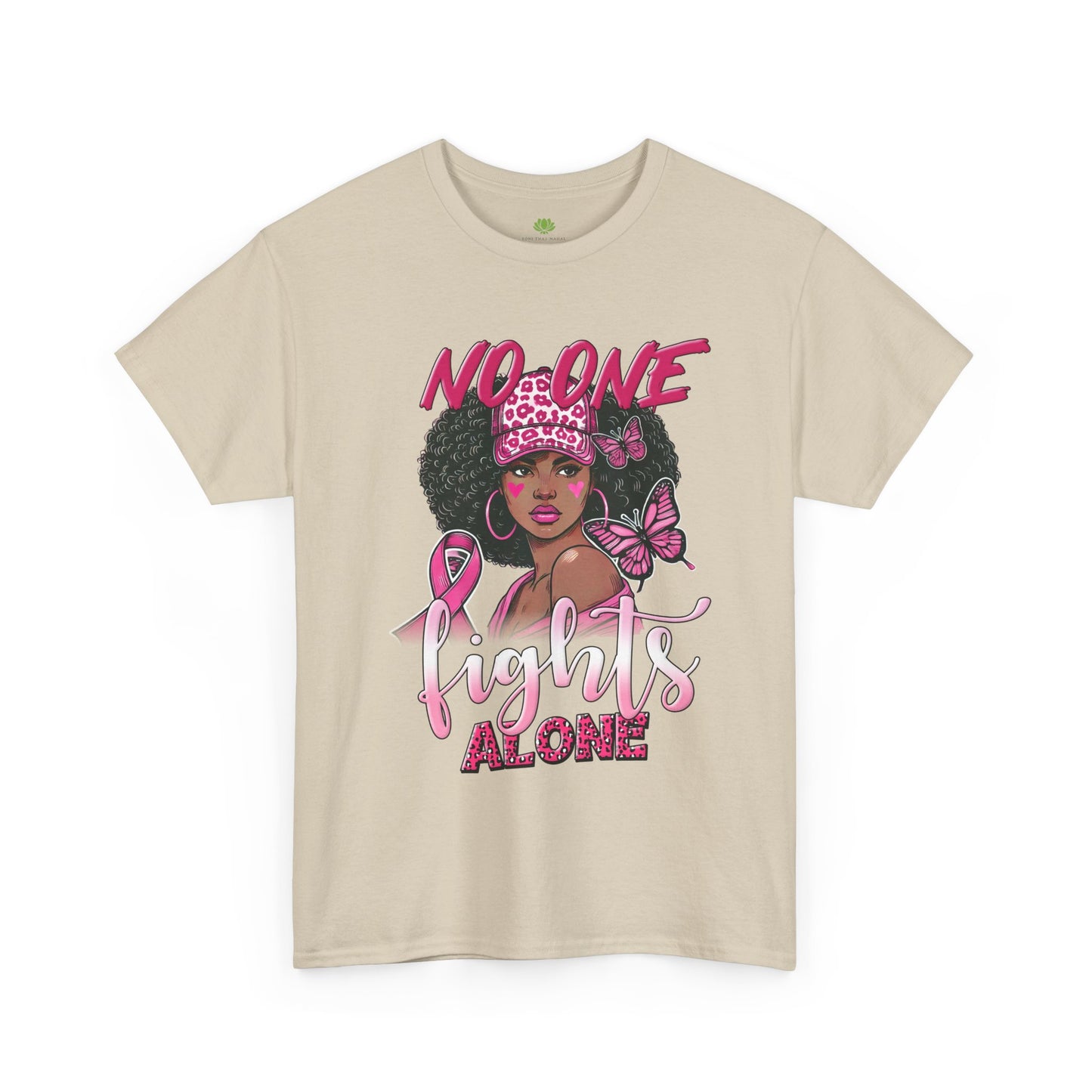 Empowerment Unisex Heavy Cotton Tee - "No One Fights Alone"