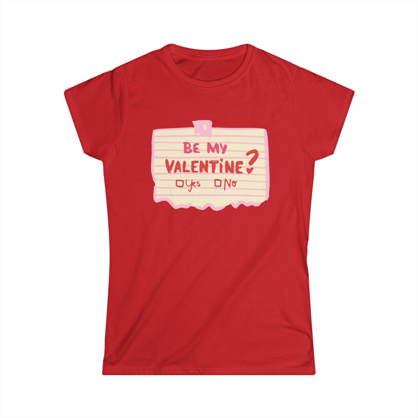 Valentine's Day Women's Softstyle Tee - 'Yes or No' Heart T-Shirt