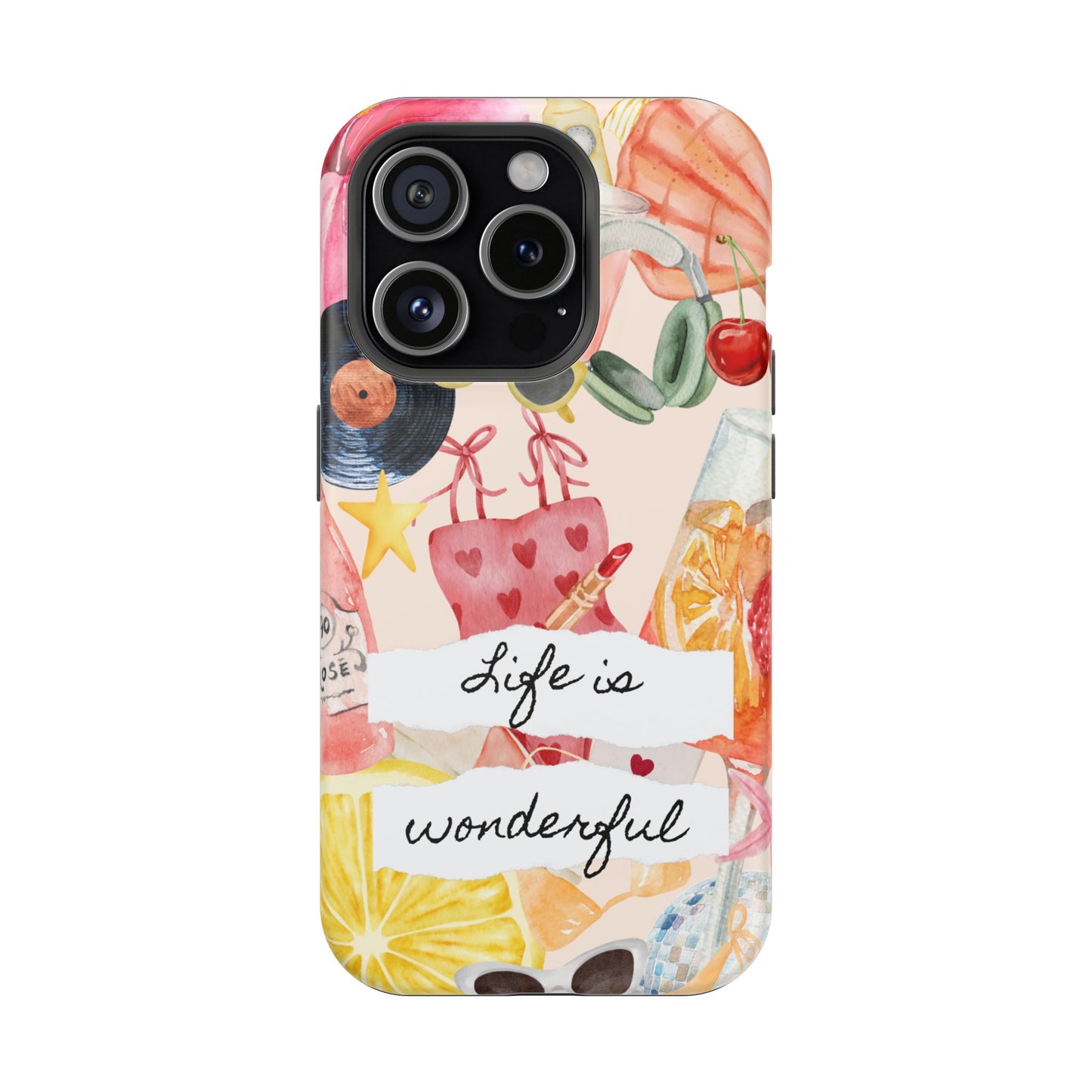 Life is Wonderful, Stylish Phone Cover, Cute Phone Accessory, Gift for Her, Summer Vibe Phone Case