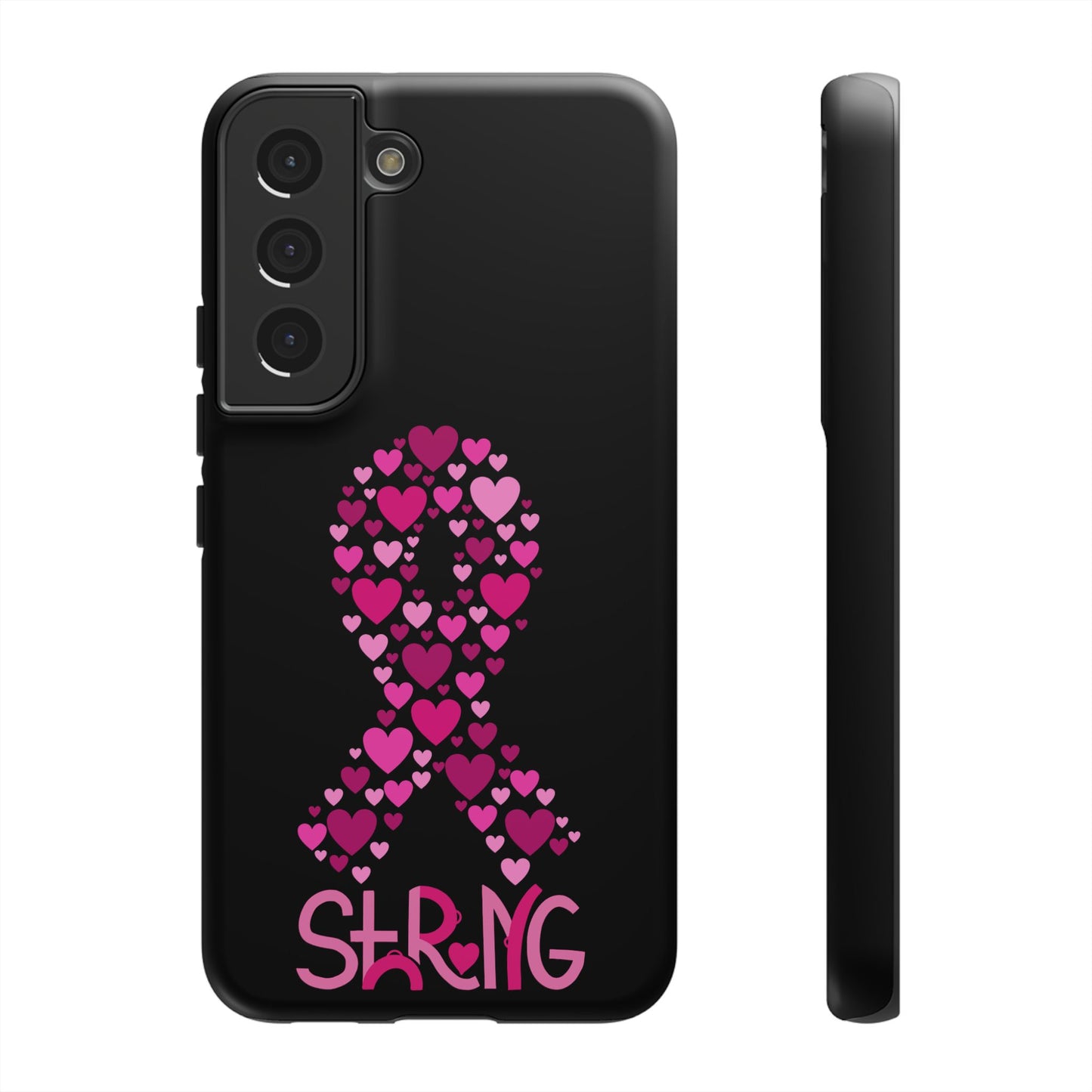 Pink Ribbon Phone Case - Strong Heart Design, Cancer Awareness, Gift for Supporters for Samsung