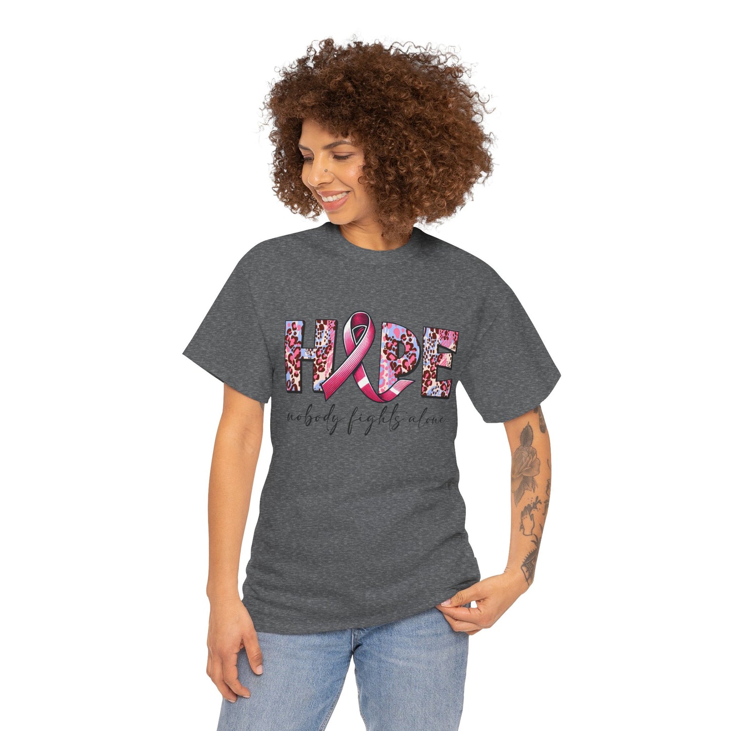 Hope & Support Unisex Tee - Nobody Fights Alone