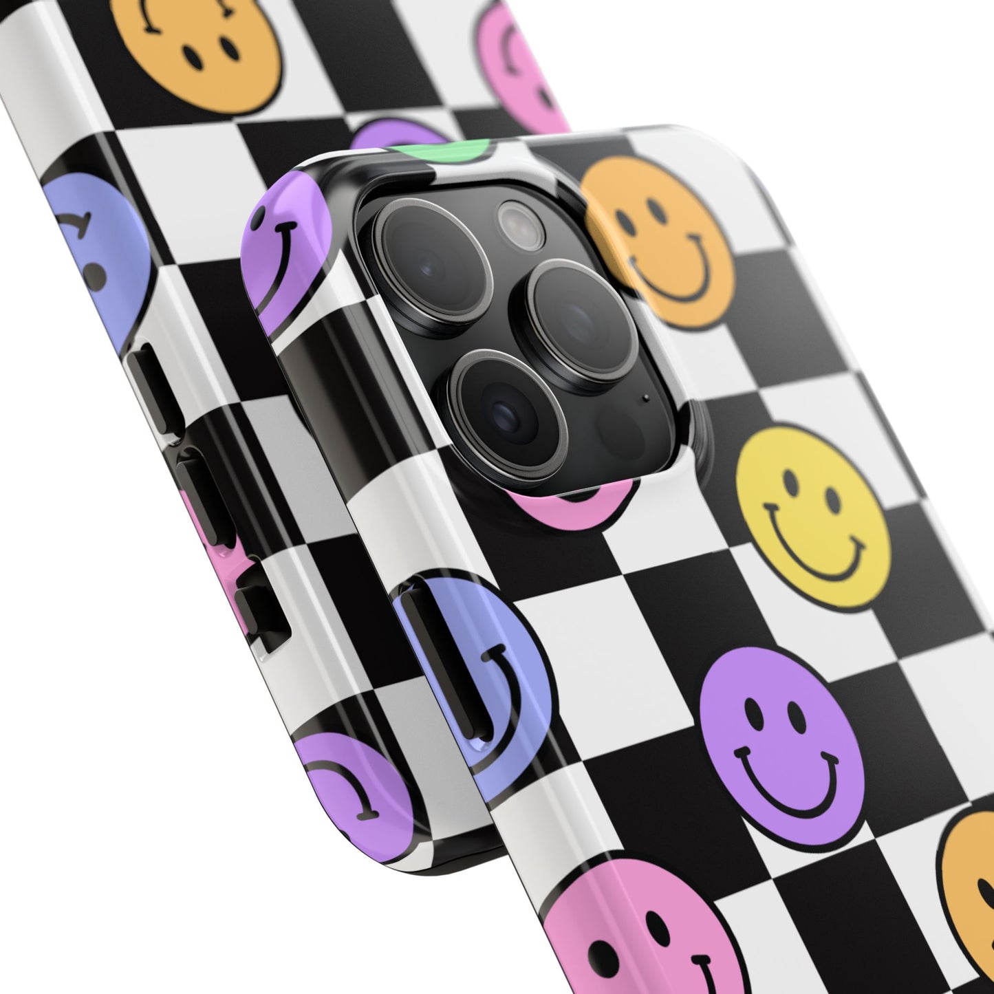 Colorful Smiley Face Phone Case, Durable Phone Cover, Fun Tech Accessories, Great for Gifts, Birthday, Holiday