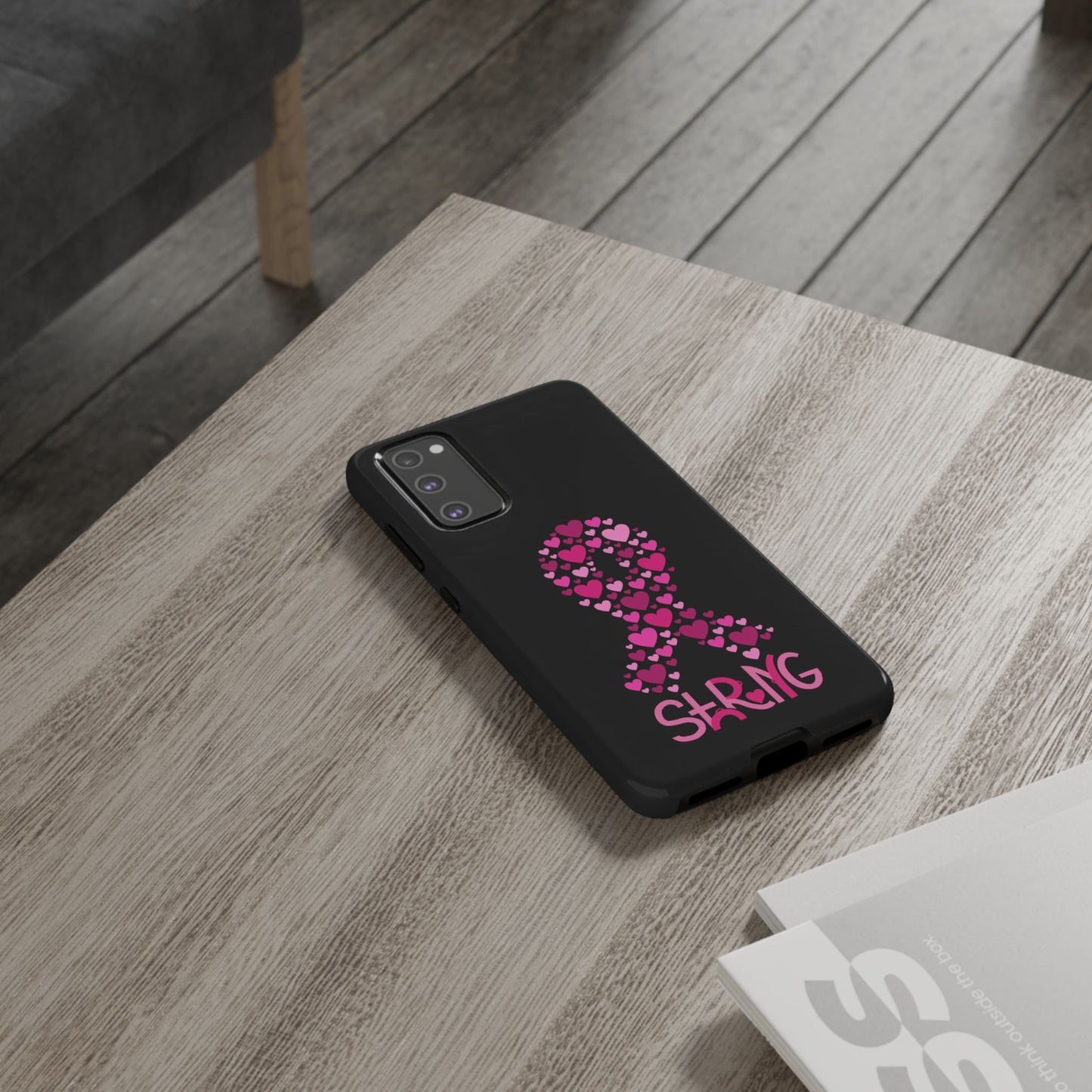 Pink Ribbon Phone Case - Strong Heart Design, Cancer Awareness, Gift for Supporters for Samsung