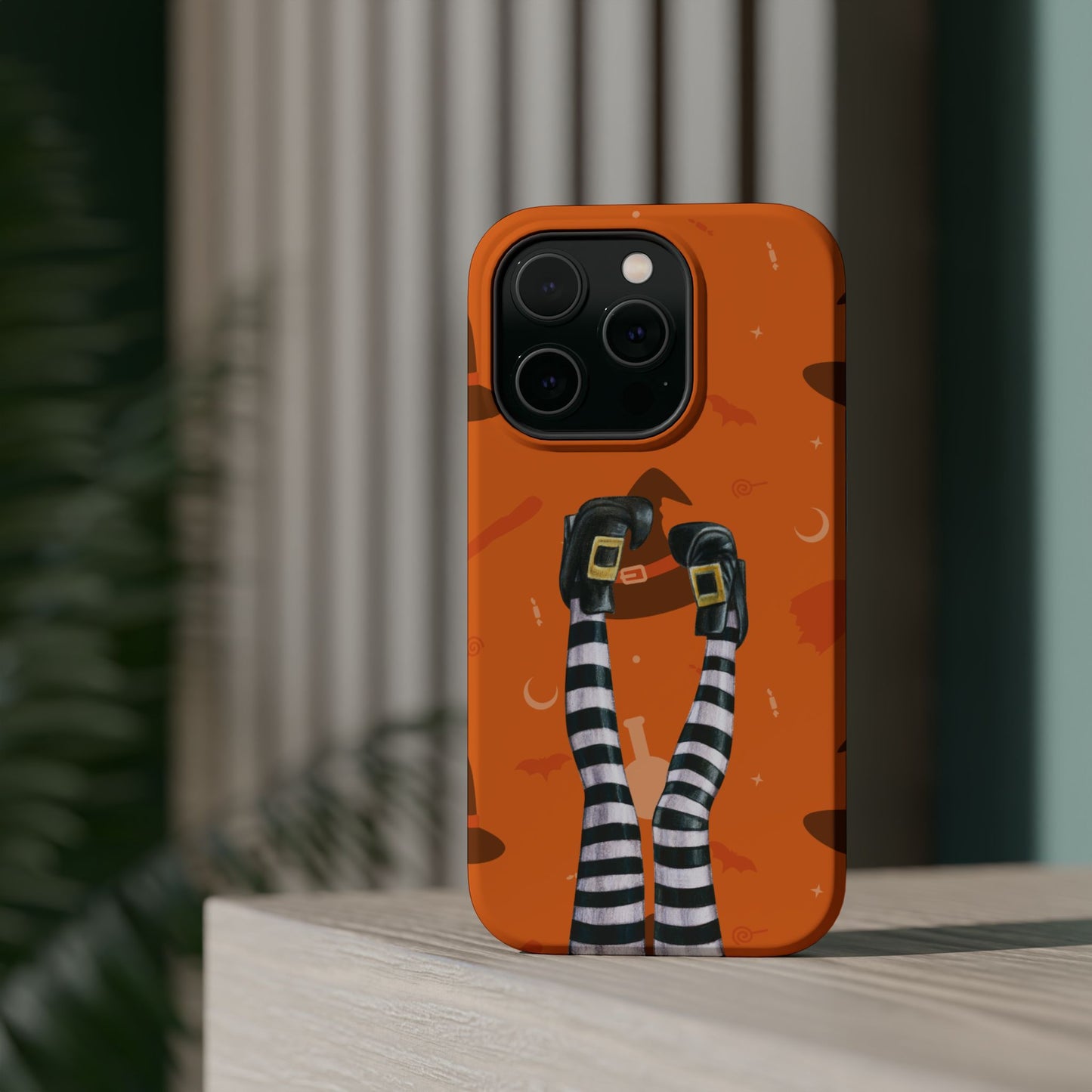 Halloween Magnetic Phone Case, Spooky Design, Witch Legs for Iphone