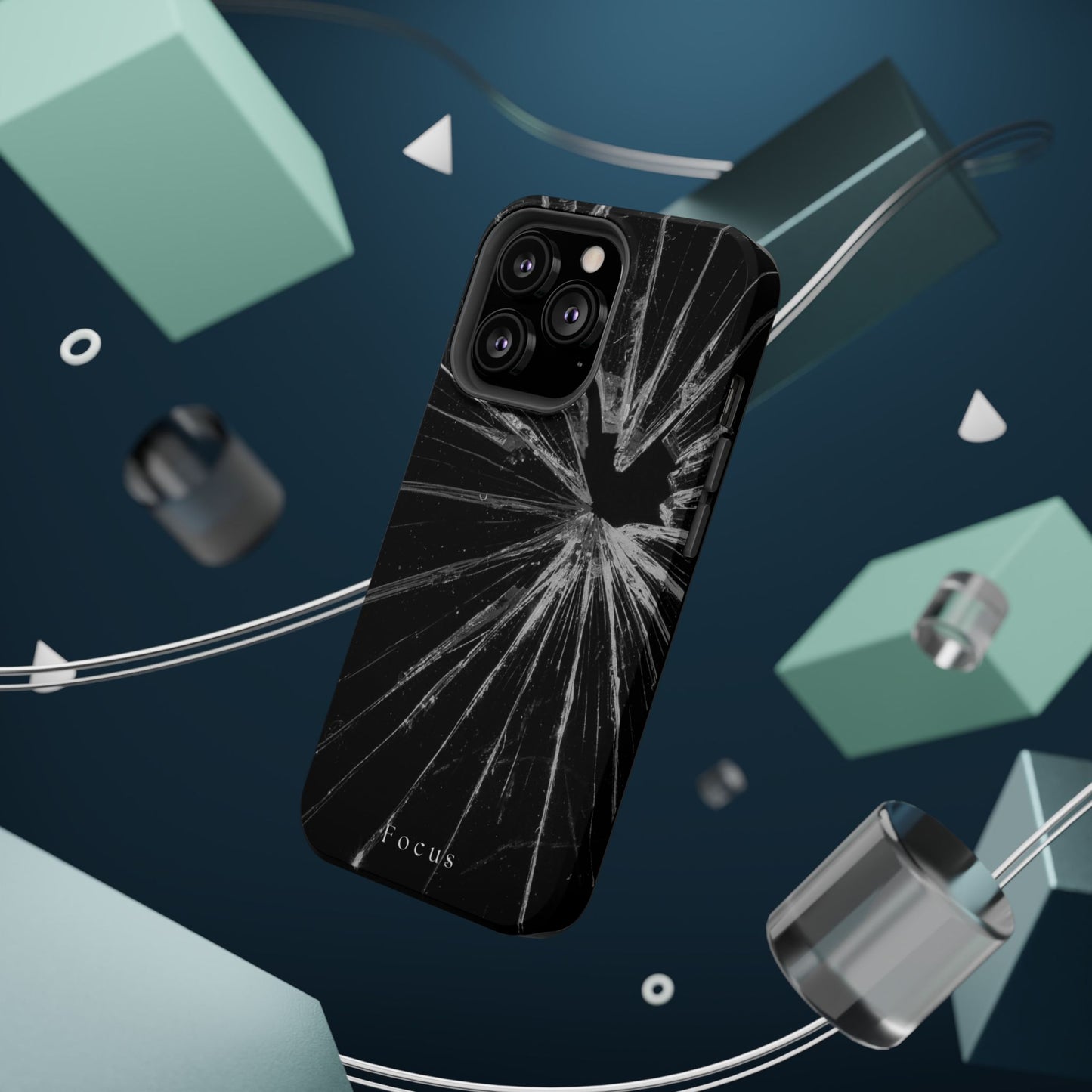 Durable Magnetic FOCUS Broken Glass Stylish Tough Case