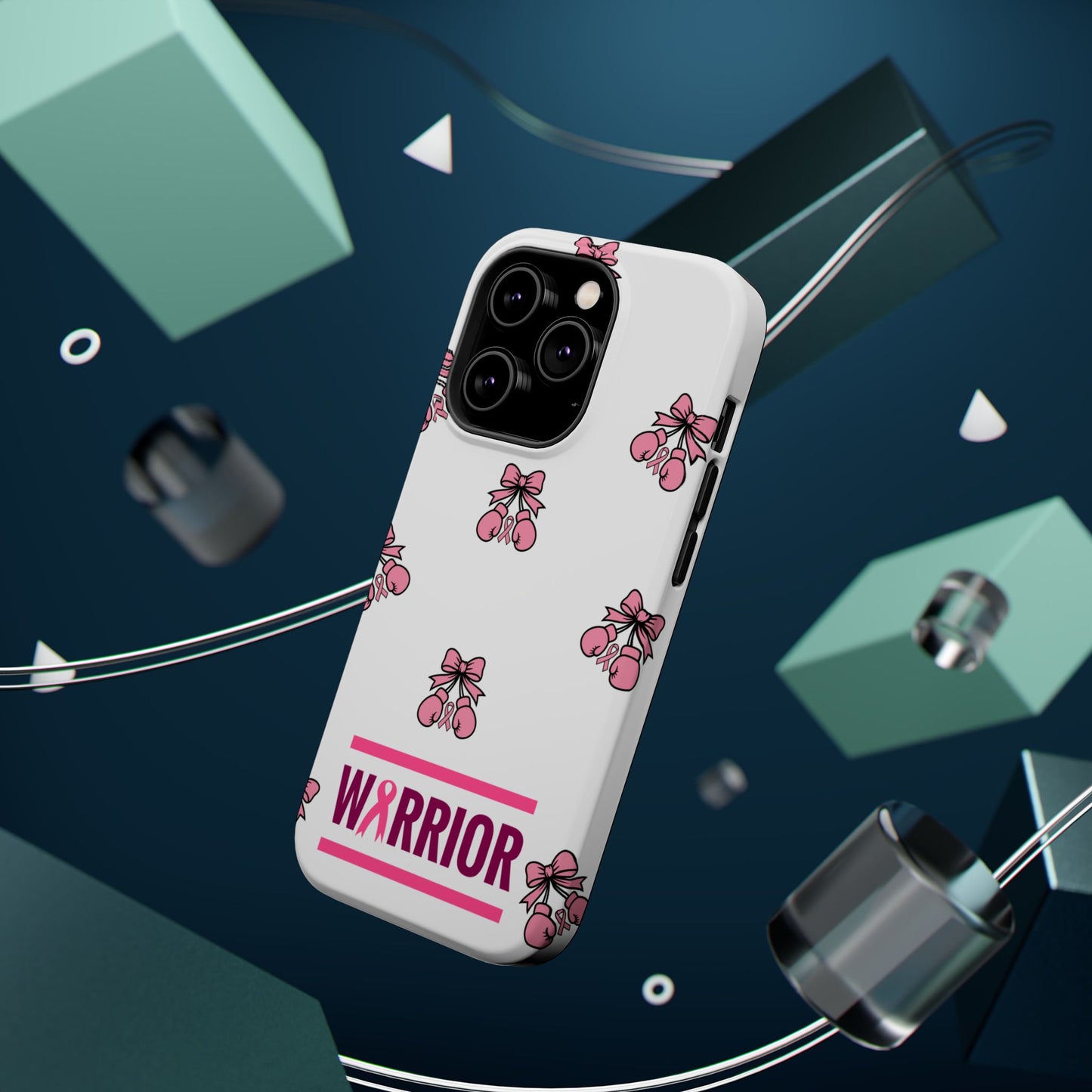 Warrior Bow Pink Magnetic Phone Case, Support Breast Cancer Awareness, Gift for Cancer Fighters for Iphone