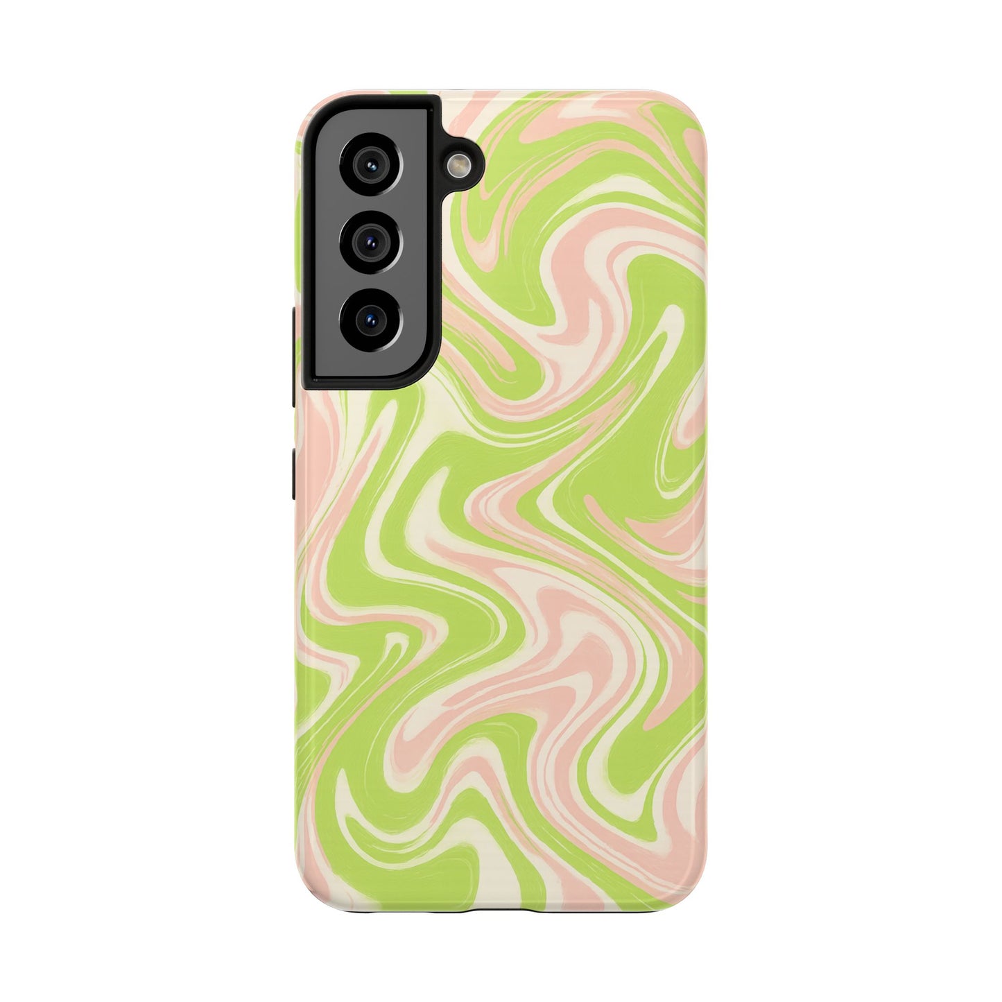 Pink & Green Stylish Tough Phone Case, Durable Protection, Gift for Friends, Colorful Marble Design