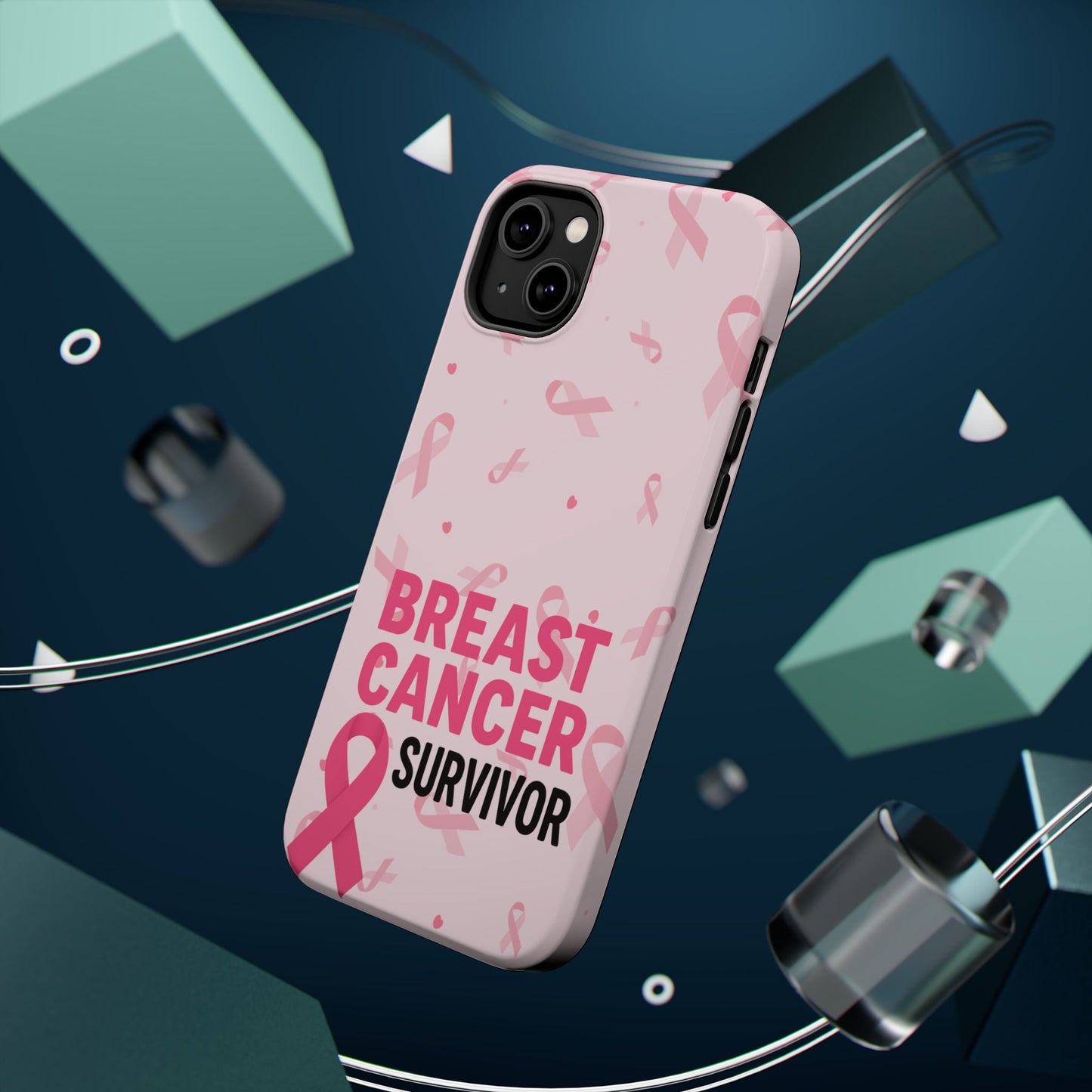 Breast Cancer Survivor Magnetic Phone Case, Impact-Resistant, Pink Ribbon for Iphone