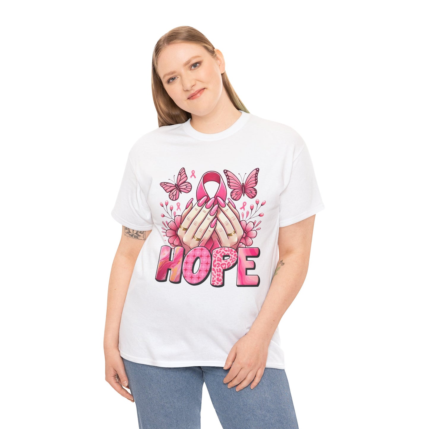 Hopeful Butterflies Unisex Heavy Cotton Tee