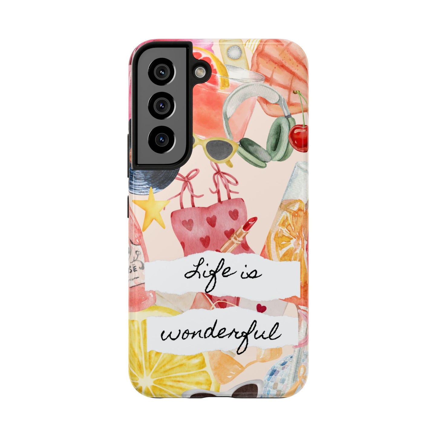 Life is Wonderful, Stylish Phone Cover, Cute Phone Accessory, Gift for Her, Summer Vibe Phone Case