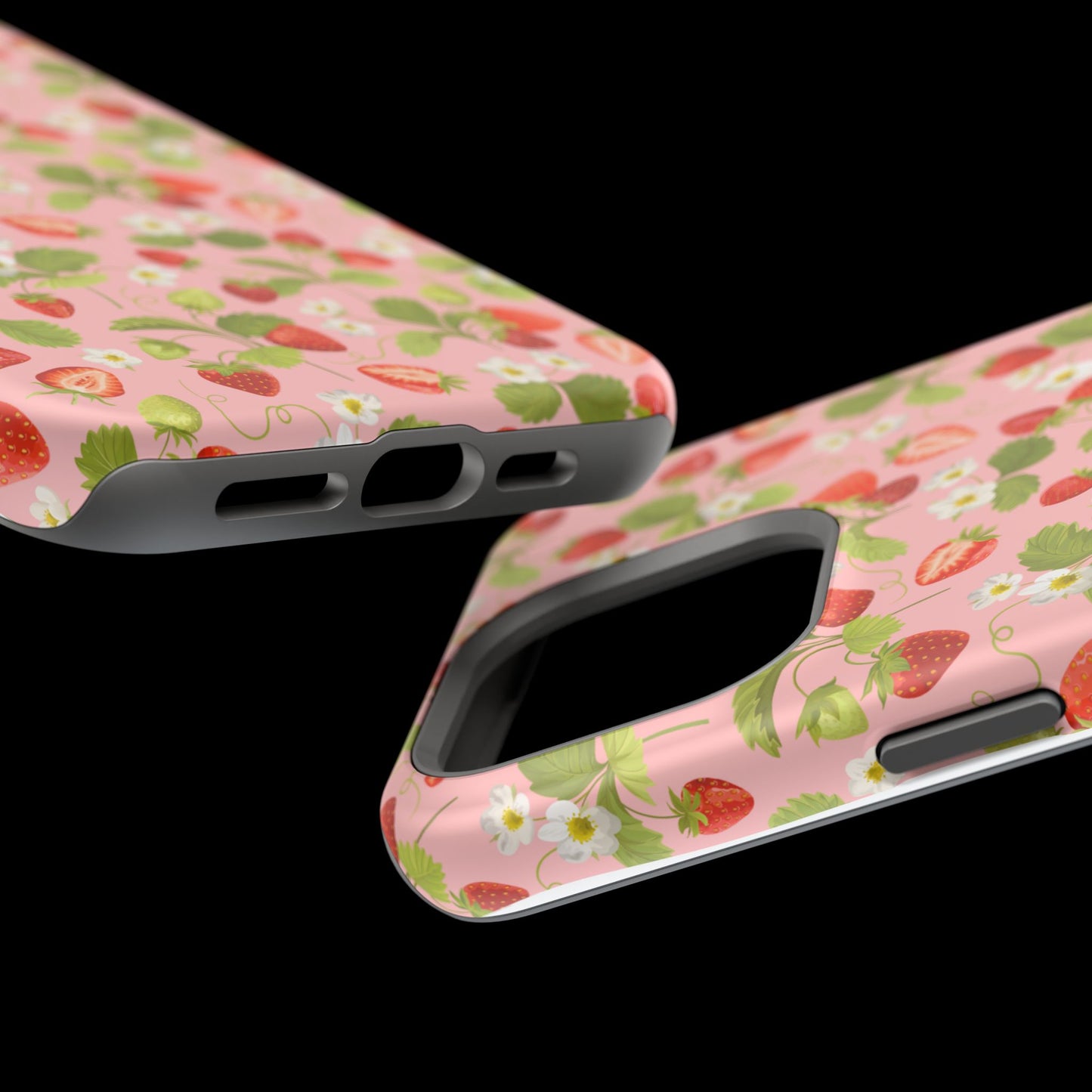 Strawberry Pattern Magnetic Phone Case, Fruit Lover’s Accessory, Cute Gift, Summer Vibe, Phone Protection