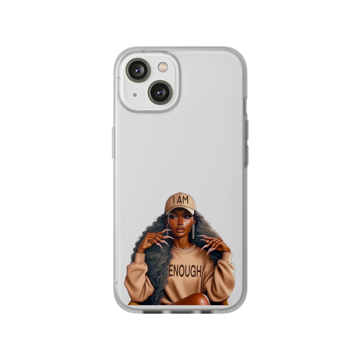Empowerment Flexi Case | 'I AM ENOUGH' Design | Stylish Phone Cover for Confident Women