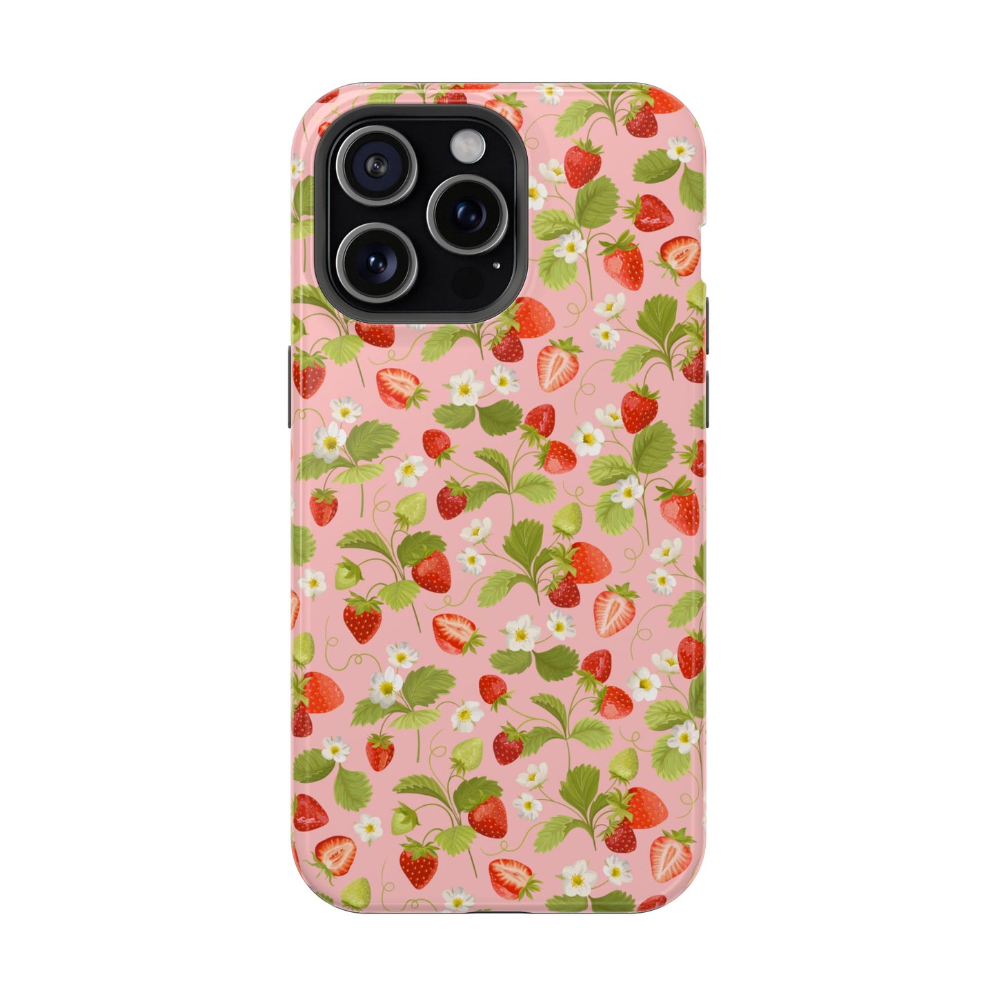 Strawberry Pattern Magnetic Phone Case, Fruit Lover’s Accessory, Cute Gift, Summer Vibe, Phone Protection