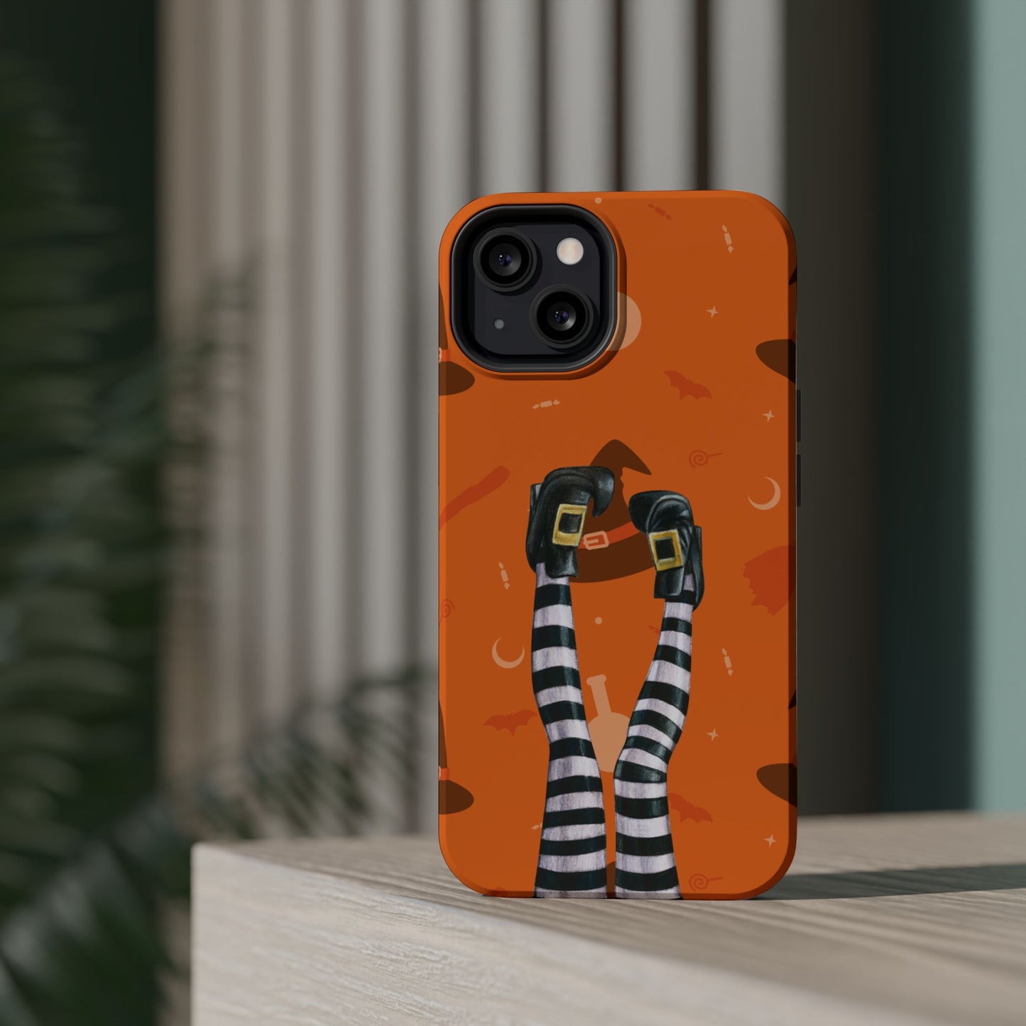Halloween Magnetic Phone Case, Spooky Design, Witch Legs for Iphone