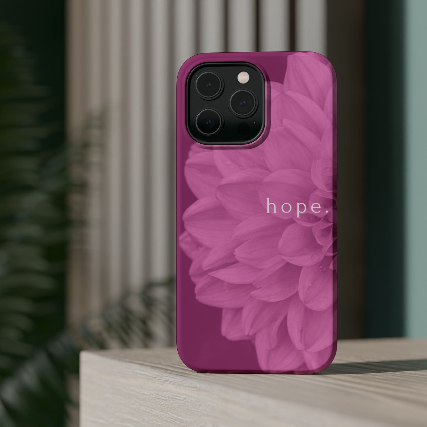 Hopeful, Inspirational Pink Flower Design Phone Case