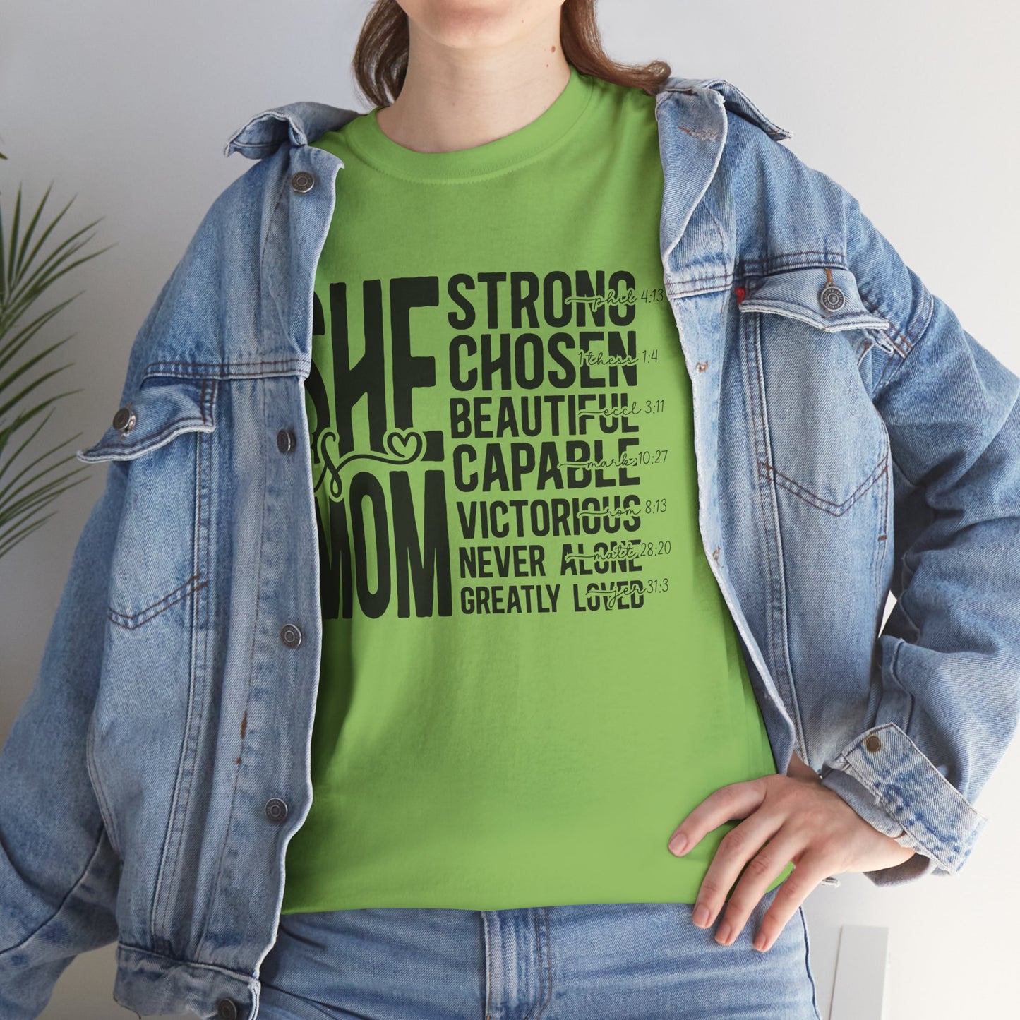 Empowering Mom T-Shirt - Strong, Chosen, Beautiful, Capable Design