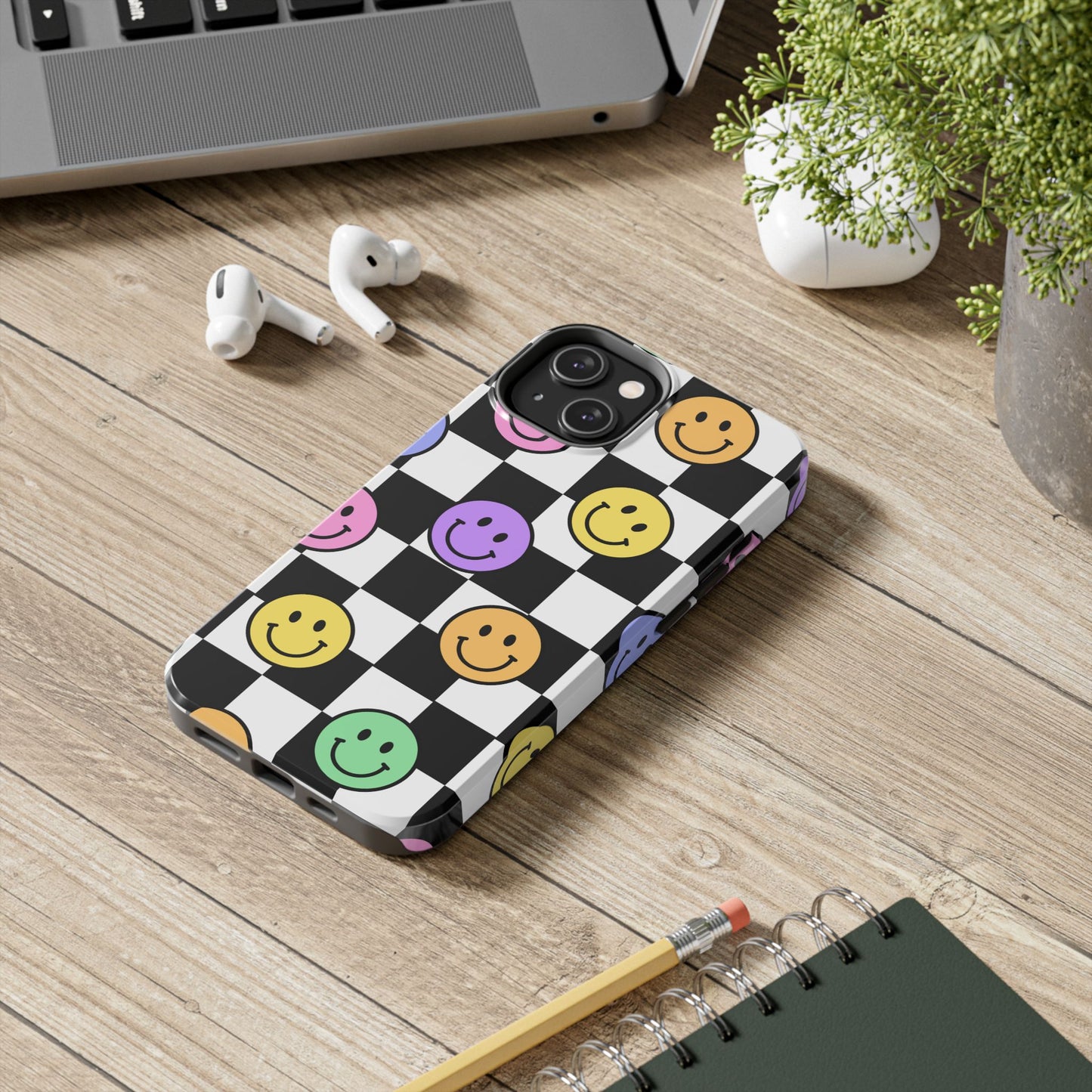 Colorful Smiley Face Phone Case, Durable Phone Cover, Fun Tech Accessories, Great for Gifts, Birthday, Holiday